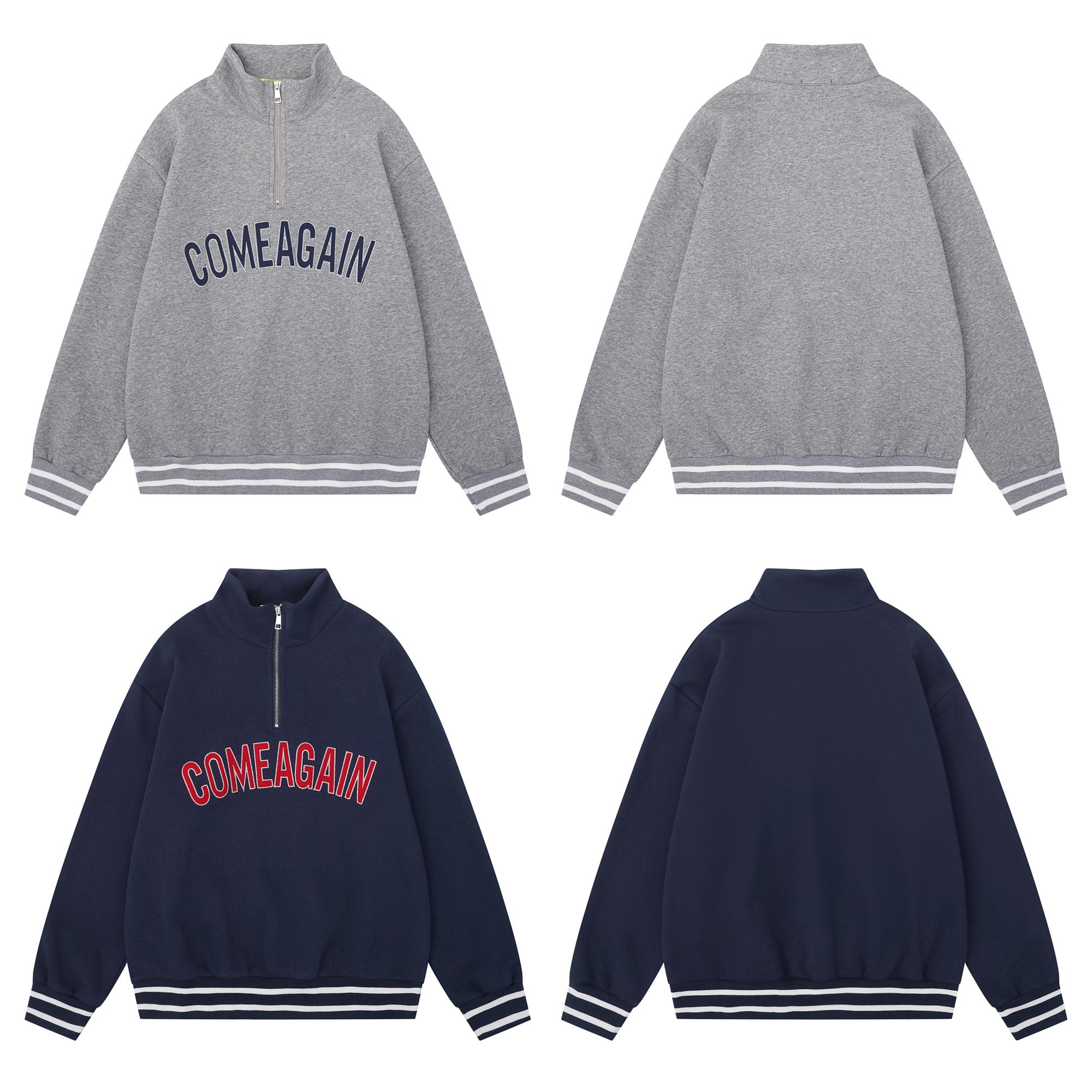 Varsity Half-Zip Mockneck Sweatshirt | Collegiate Streetwear