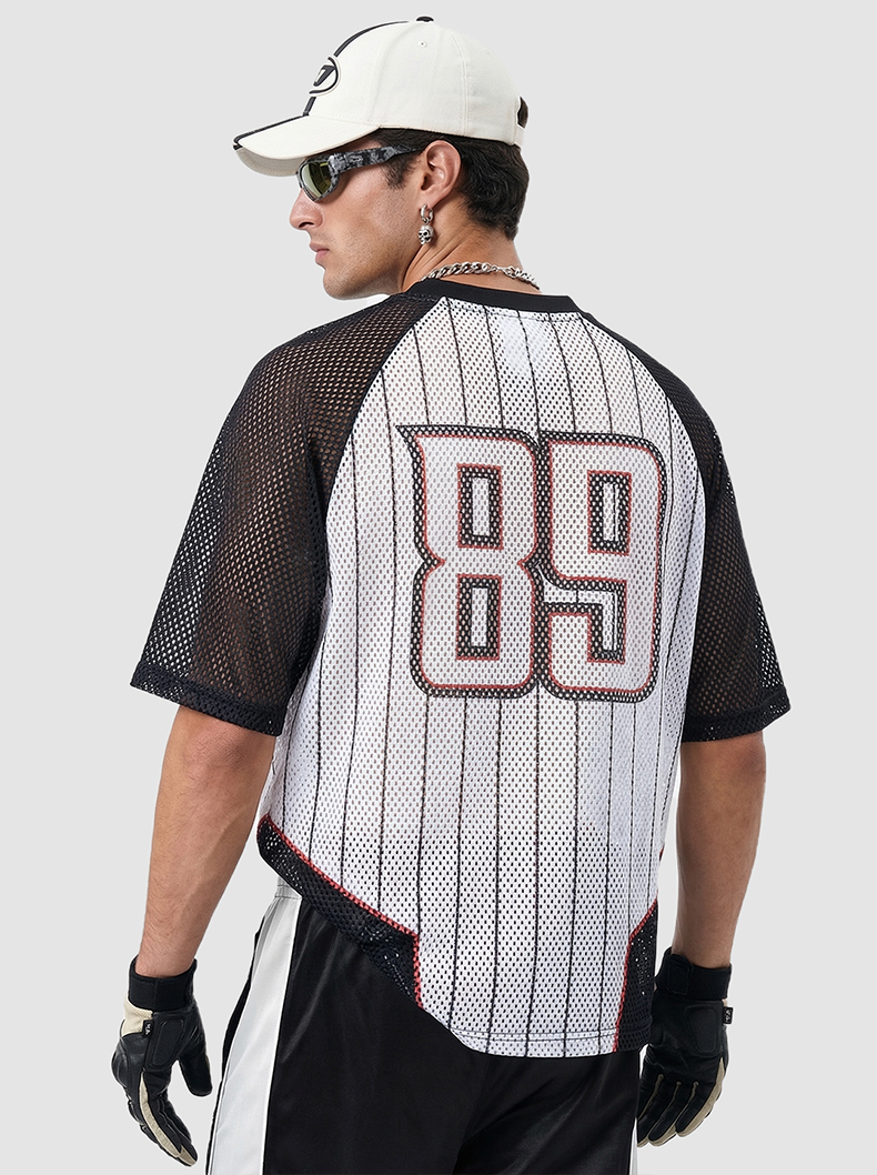 Omirad New York 89 Pinstripe Mesh Jersey T-Shirt
