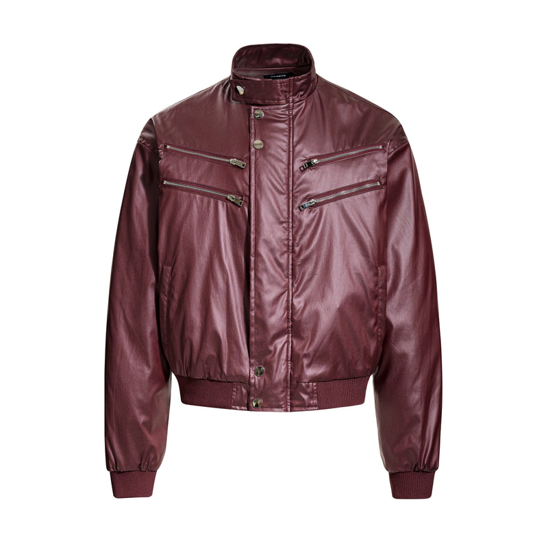Omirad Dual-Zip PU Bomber Jacket | Moto Street Style