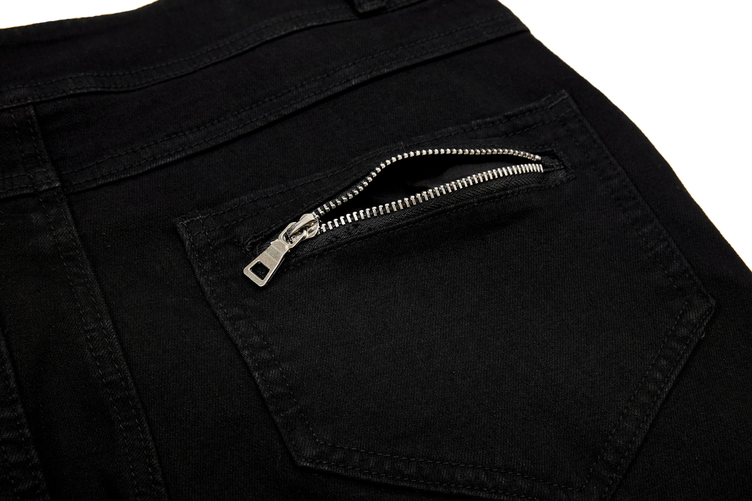Asymmetrical Zipper Detail Wide-Leg Flared Pants | Black