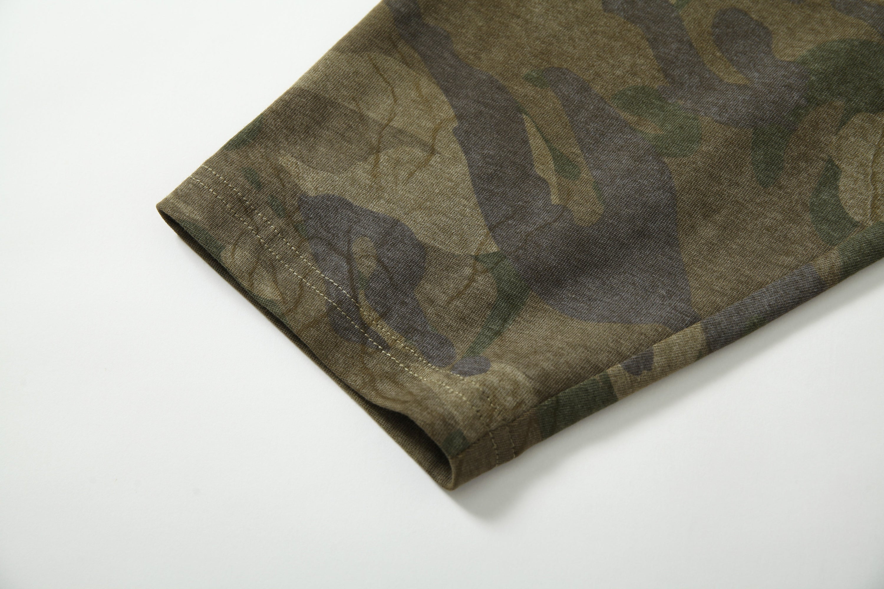 Camo Patchwork Long Sleeve Tee | Oversized Streetwear