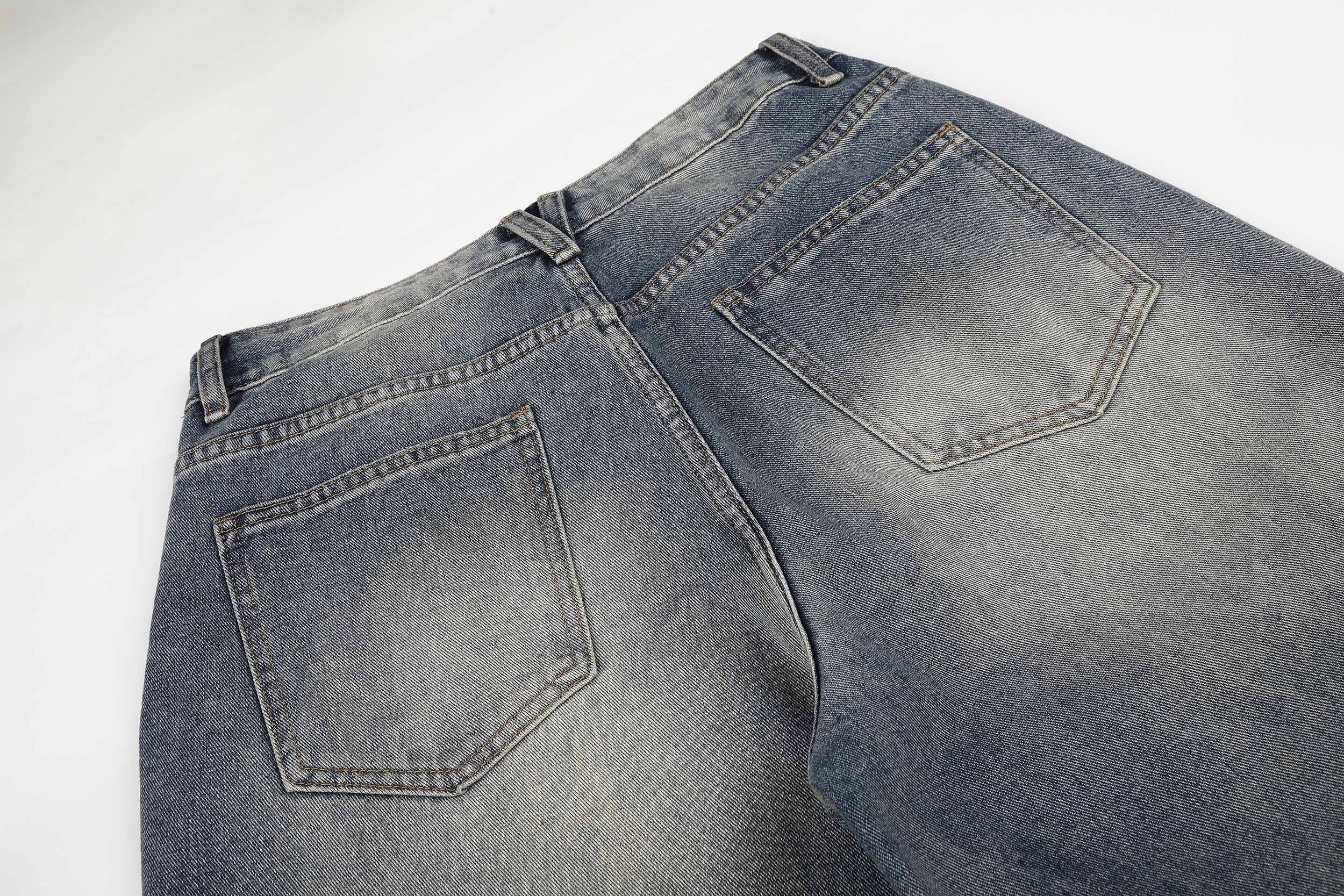 Omirad Distressed Wide-Leg Jeans | Y2K Vintage Washed Denim