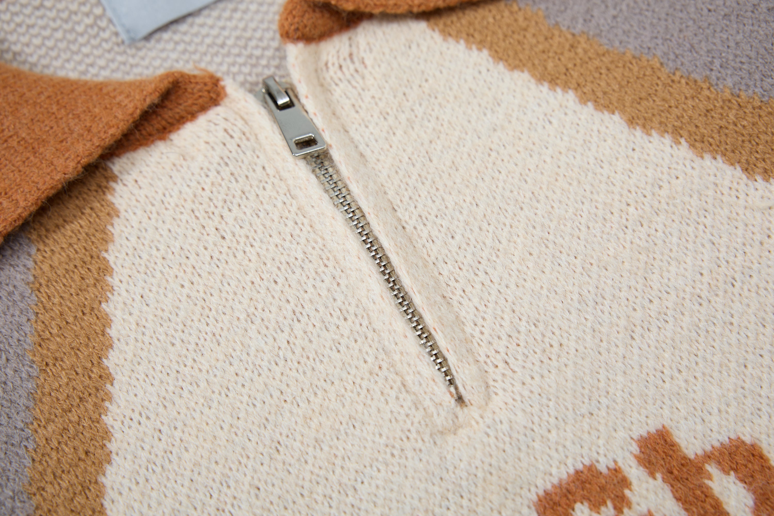 Retro Colorblock Half-Zip Knit Sweater | AlohaShaka Graphic
