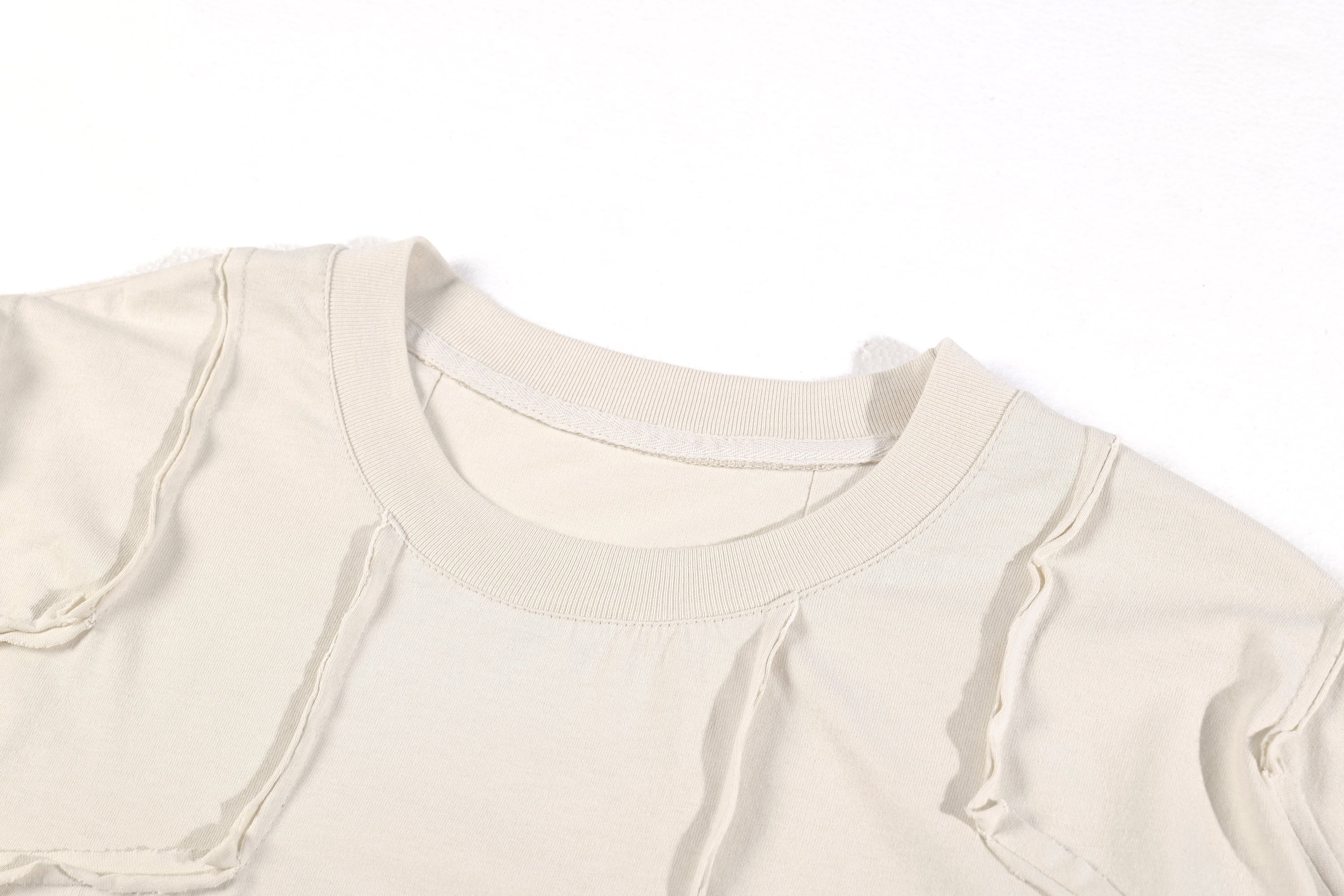 Deconstructed Patchwork Graphic Long Sleeve Tee | 100% Cotton