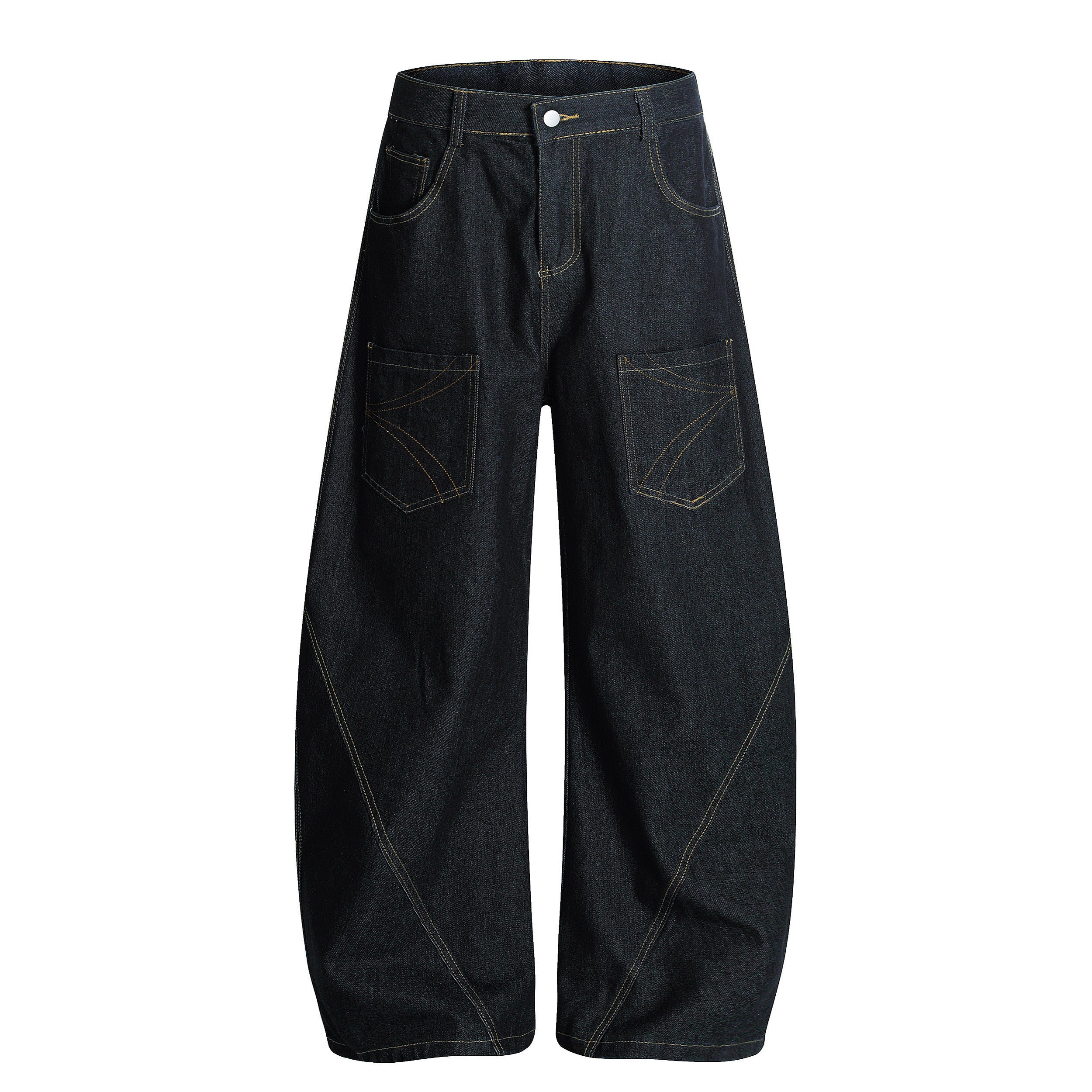 Omirad Arc Stitch Wide-Leg Denim Jeans | Y2K Streetwear