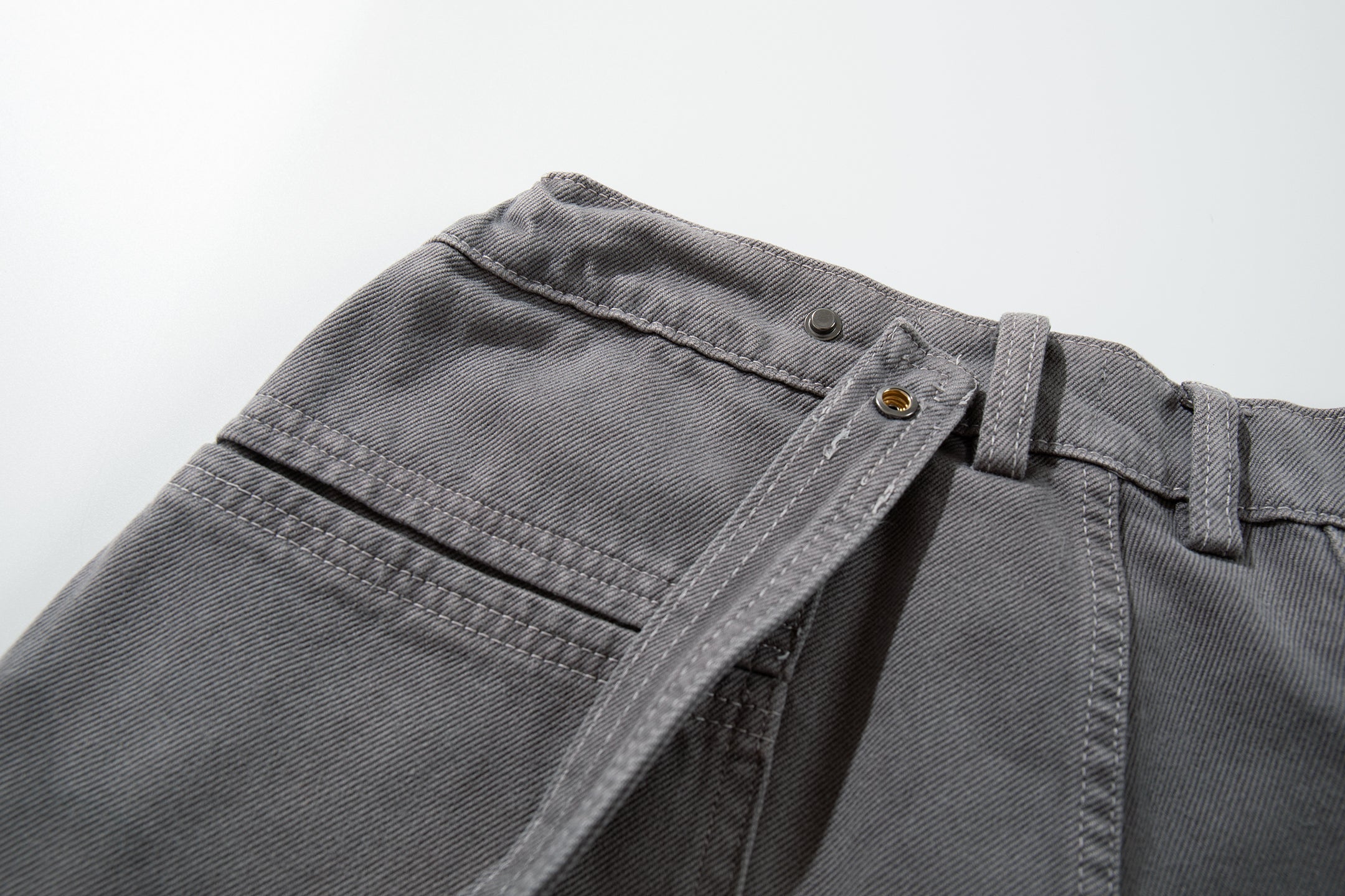 Omirad Strap-Detail Washed Wide-Leg Cargo Jeans