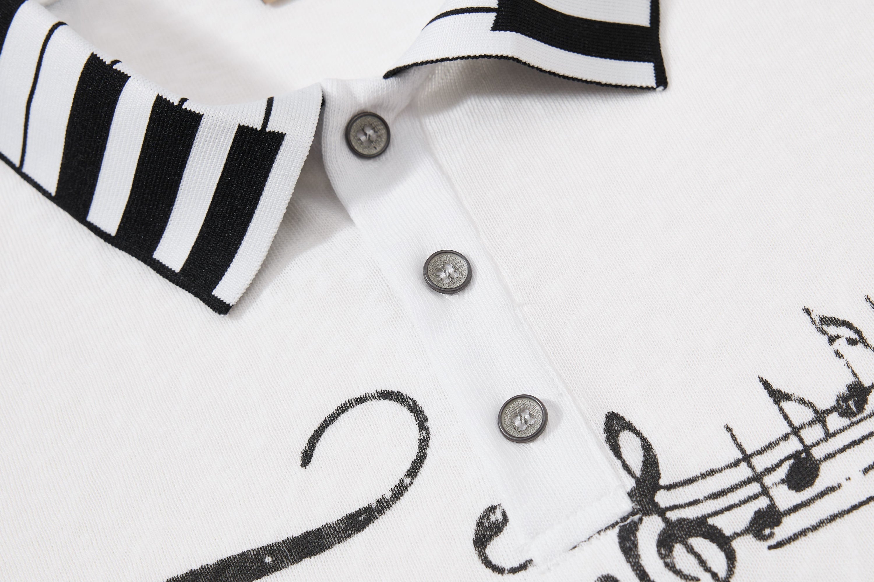 Men's Music Script Graphic Polo Shirt | Vintage Streetwear