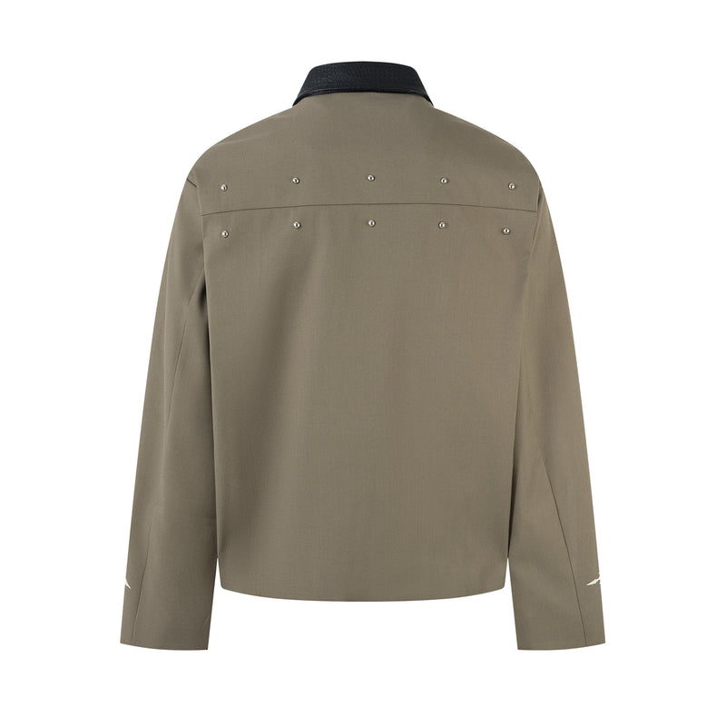Omirad Barbed Graphic Jacket with Faux-Leather Collar