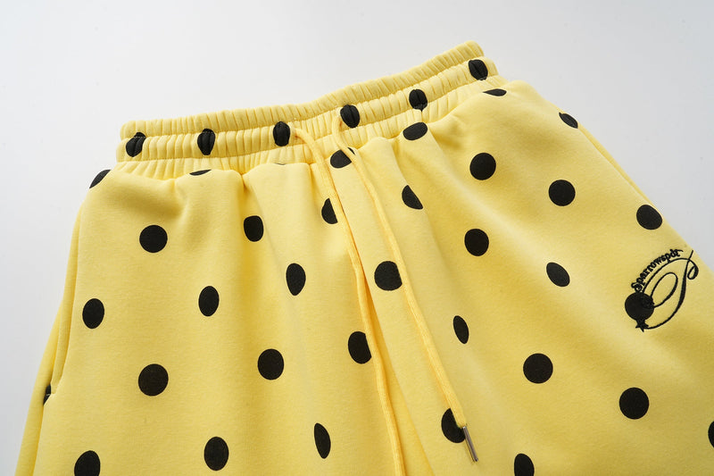 Omirad Polka Dot Wide-Leg Pants | Yellow & Black Cotton