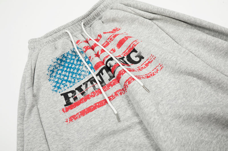 Distressed Flag Graphic Stacked Sweatpants | Oversized Streetwear