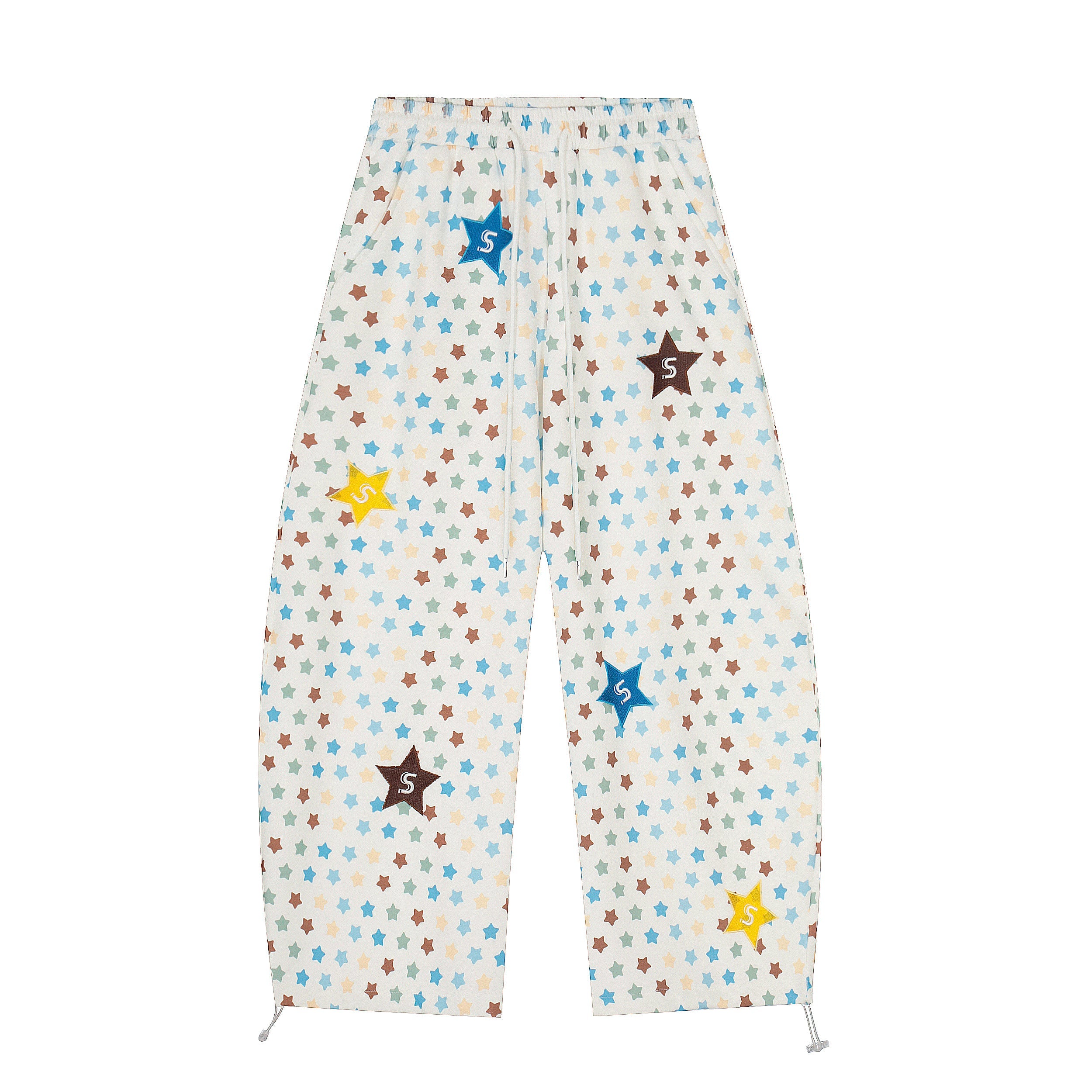 Omirad Multi-Star Wide-Leg Pants | Colorful Star Print Streetwear
