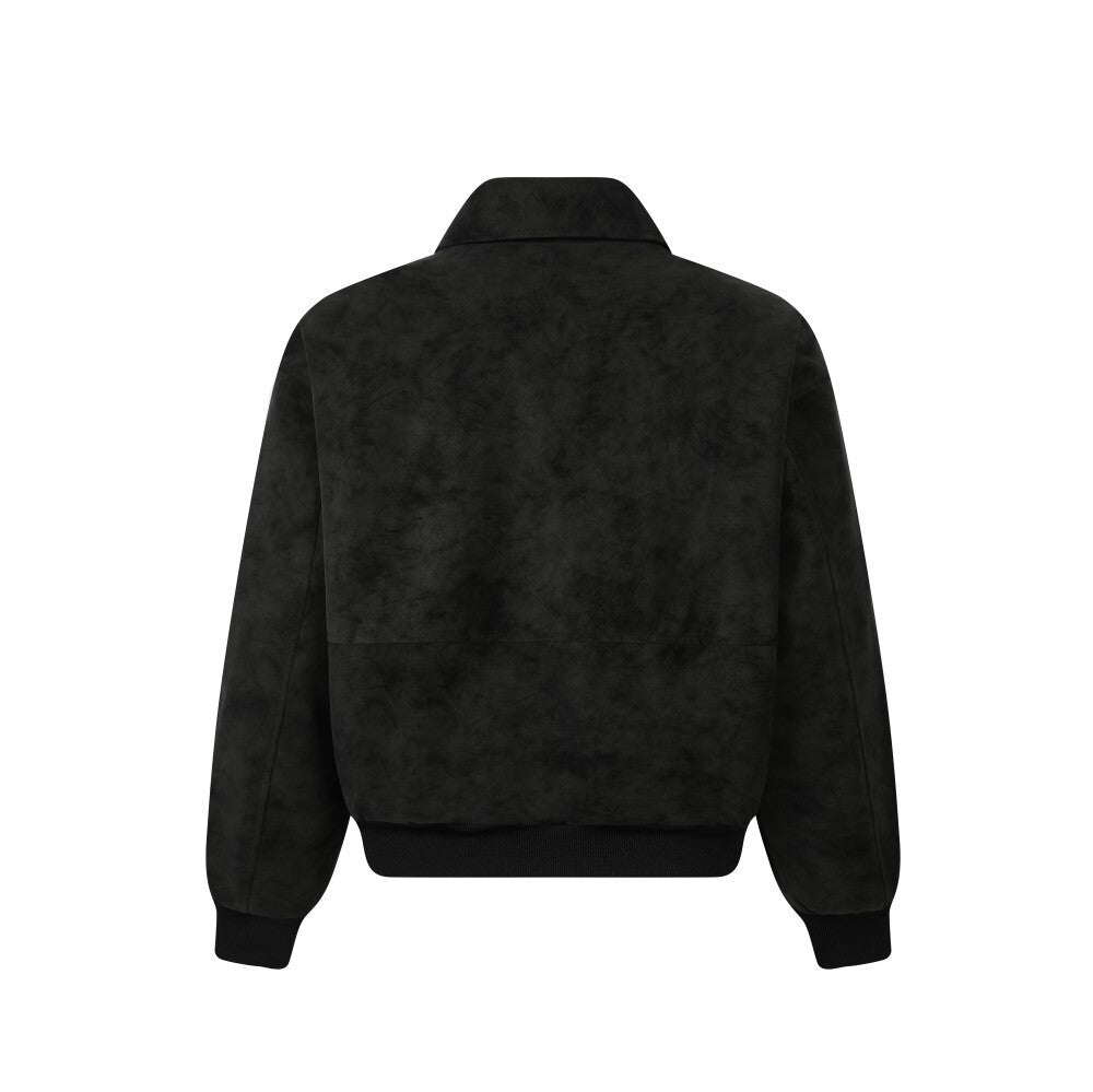 Omirad Vintage Suede Texture Bomber Jacket | Retro Workwear