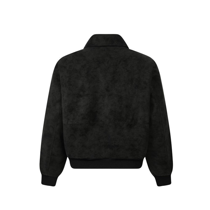 Omirad Vintage Suede Texture Bomber Jacket | Retro Workwear
