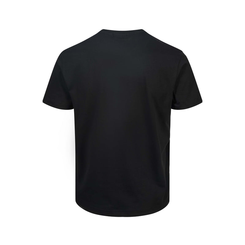 Black unisex graphic T-shirt with a clean back view and minimal streetwear style