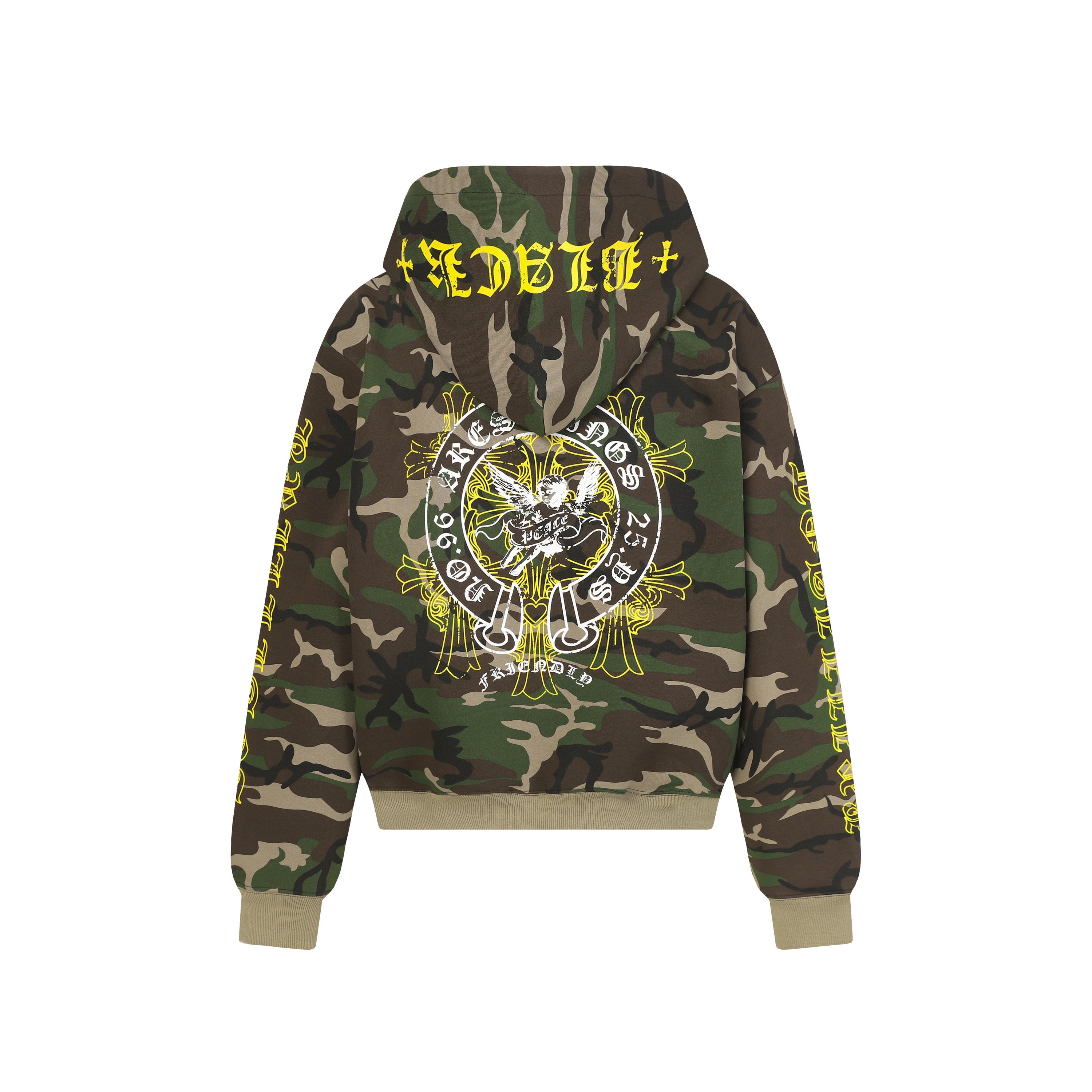 Omirad Camo Angel Graphic Zip Hoodie | Streetwear