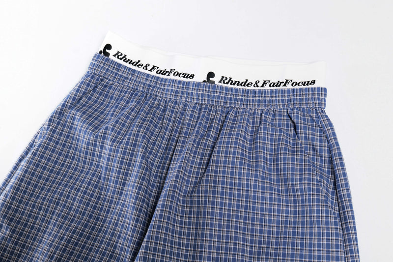 Check Pattern Relaxed Wide-Leg Cotton Pants | SEAKOFF