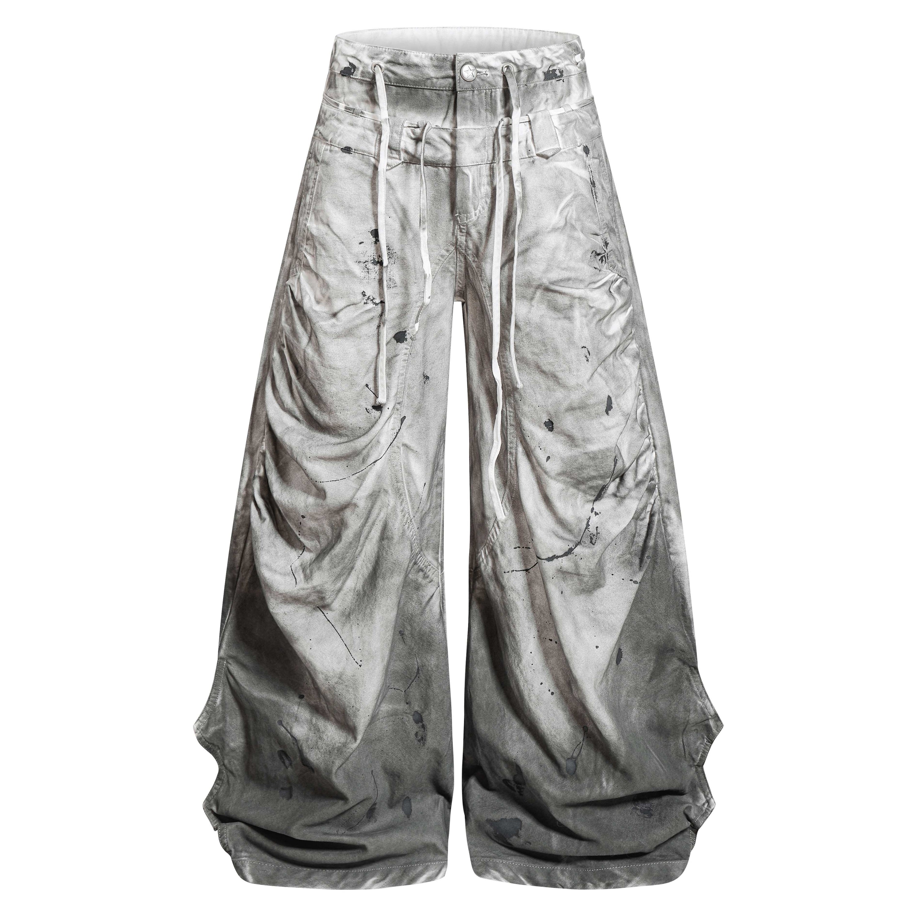 Omirad Dirty Wash Balloon Jeans | Oversized Wide-Leg Streetwear
