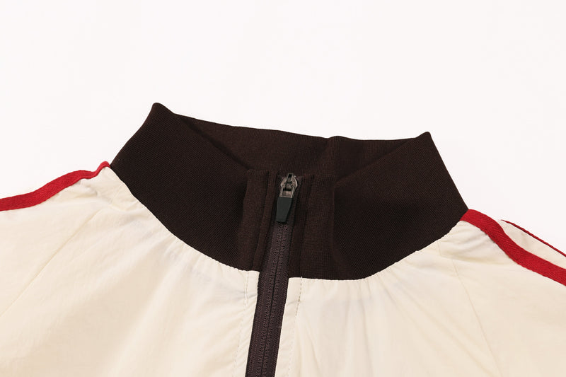 Omirad Retro Track Zip Jacket | Triple-Stripe Nylon Windbreaker