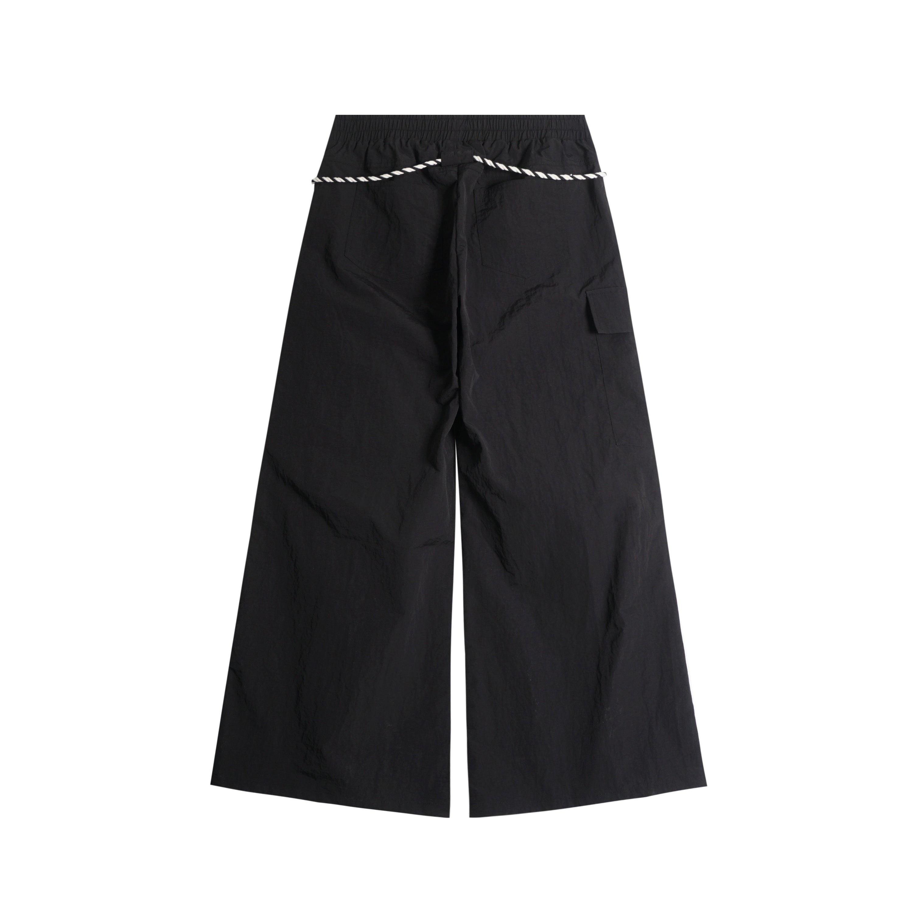 Tech Stripe Nylon Wide-Leg Cargo Pants | Streetwear