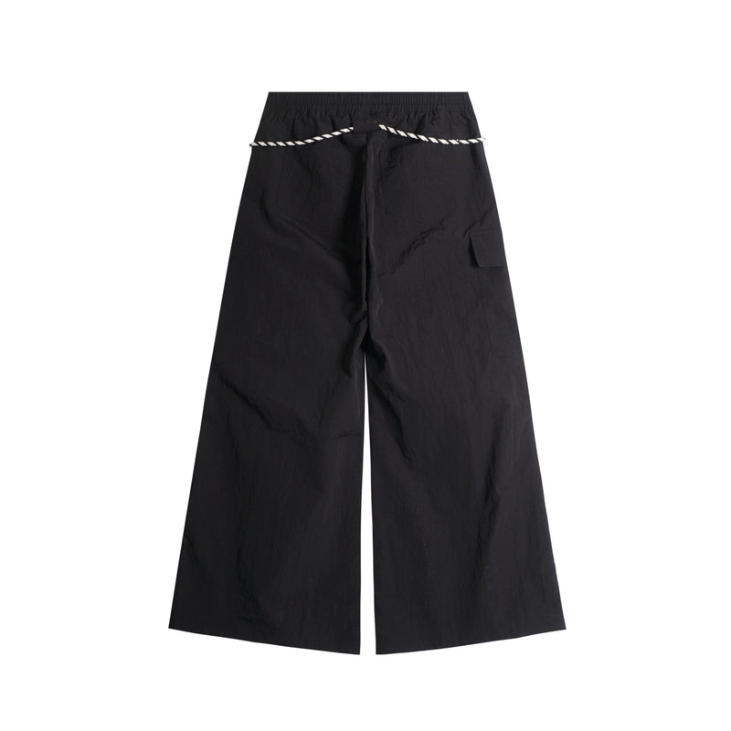 Tech Stripe Nylon Wide-Leg Cargo Pants | Streetwear