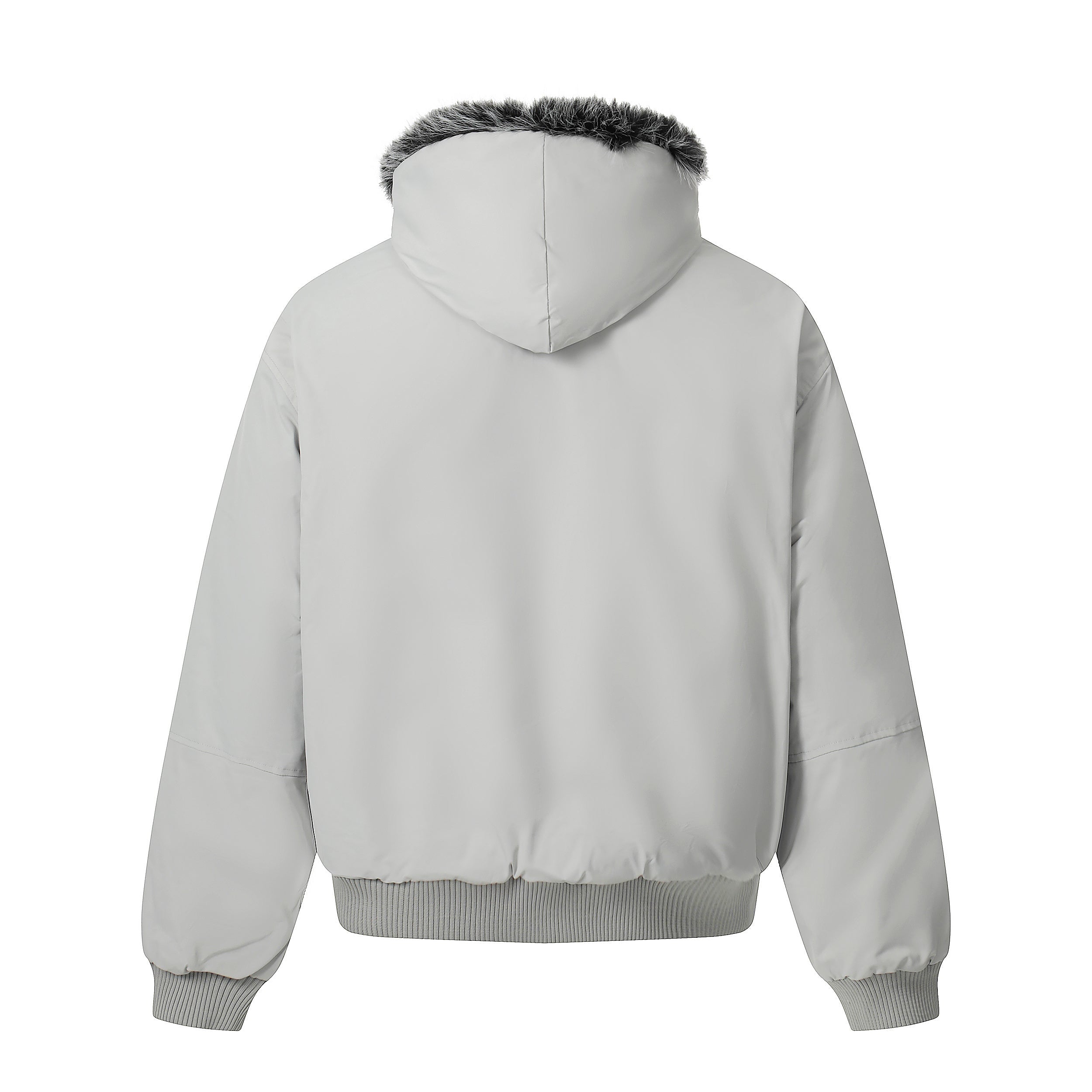 Faux Fur Hood Utility Bomber Jacket | Omirad