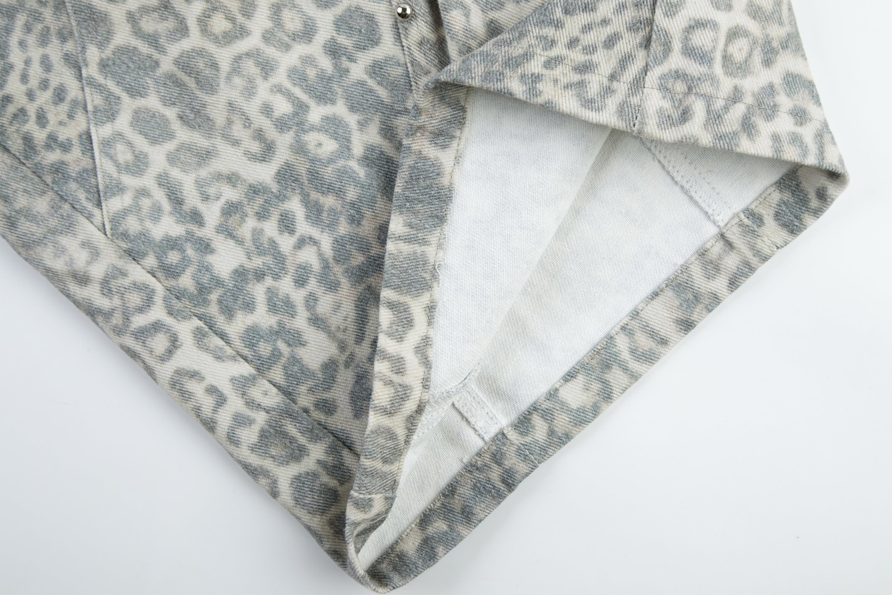 Leopard Print Utility Wide-Leg Cargo Pants with Rivets