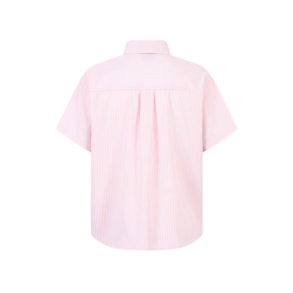 Omirad Puppy For You Striped Boxy Short-Sleeve Shirt