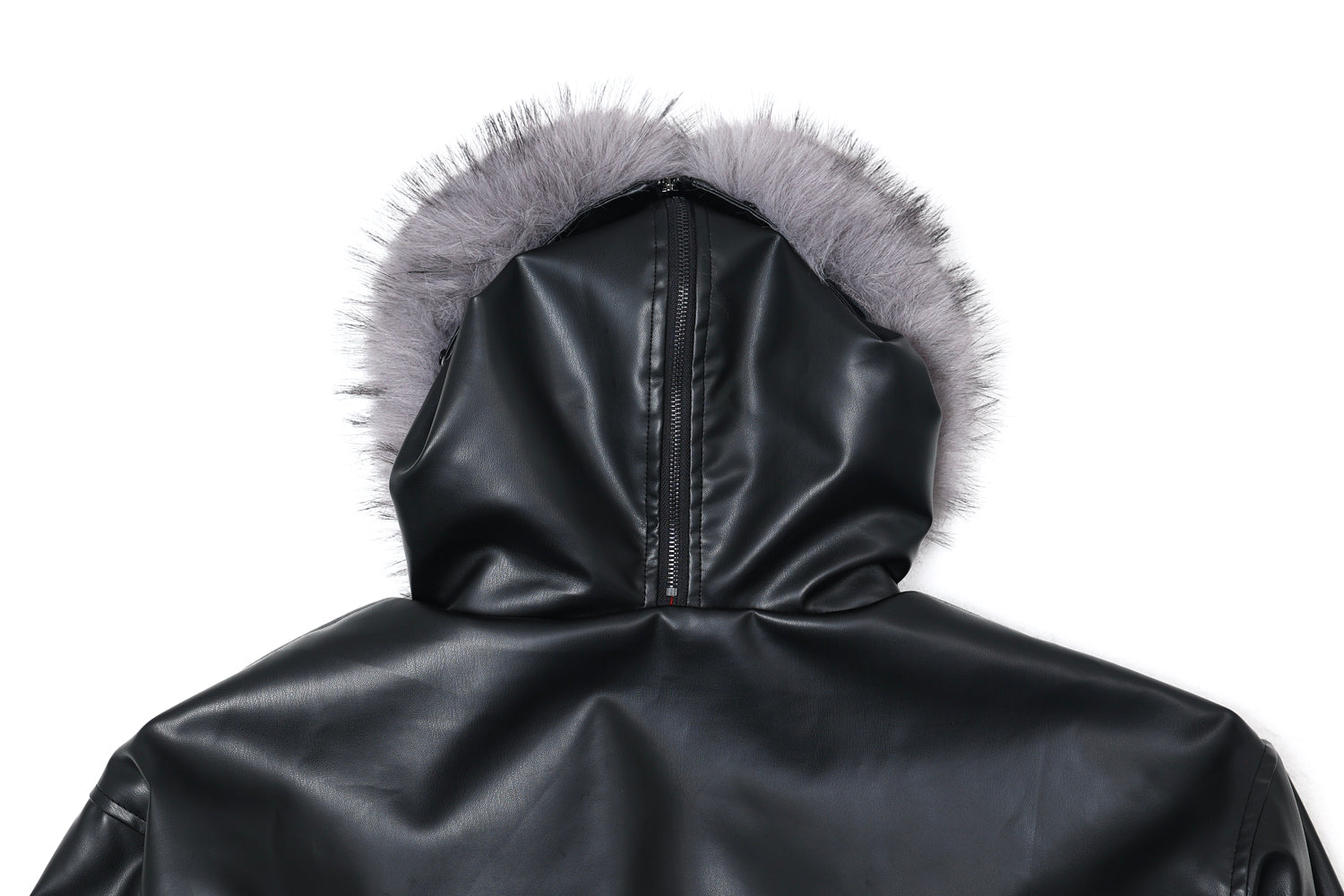 Faux Fur Hood PU Puffer Jacket | High-Gloss Street-Luxury