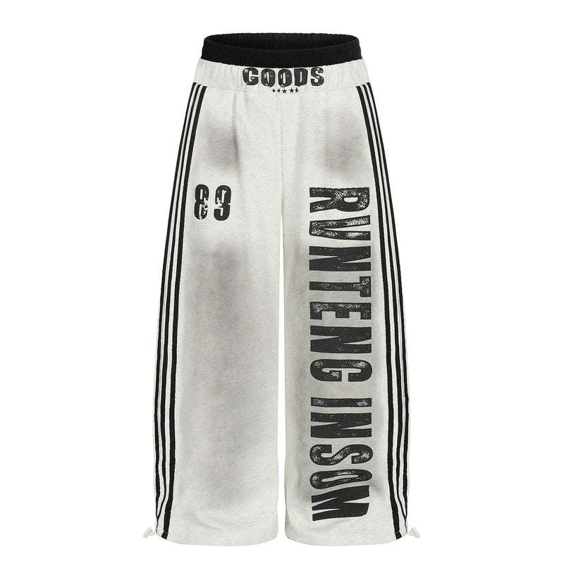Bold Letter Triple Stripe Track Pants | Oversized Streetwear