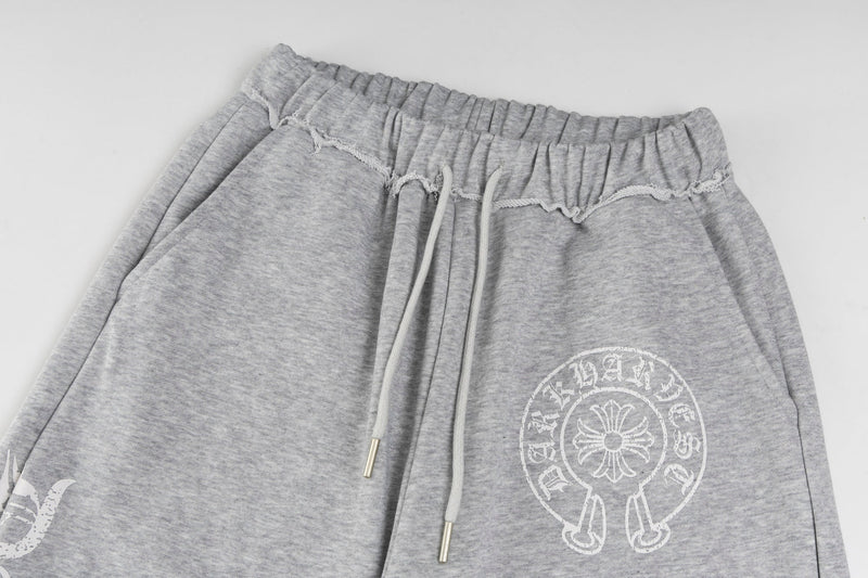 Gothic Wide-Leg Wave-Hem Sweatpants | Bold Streetwear