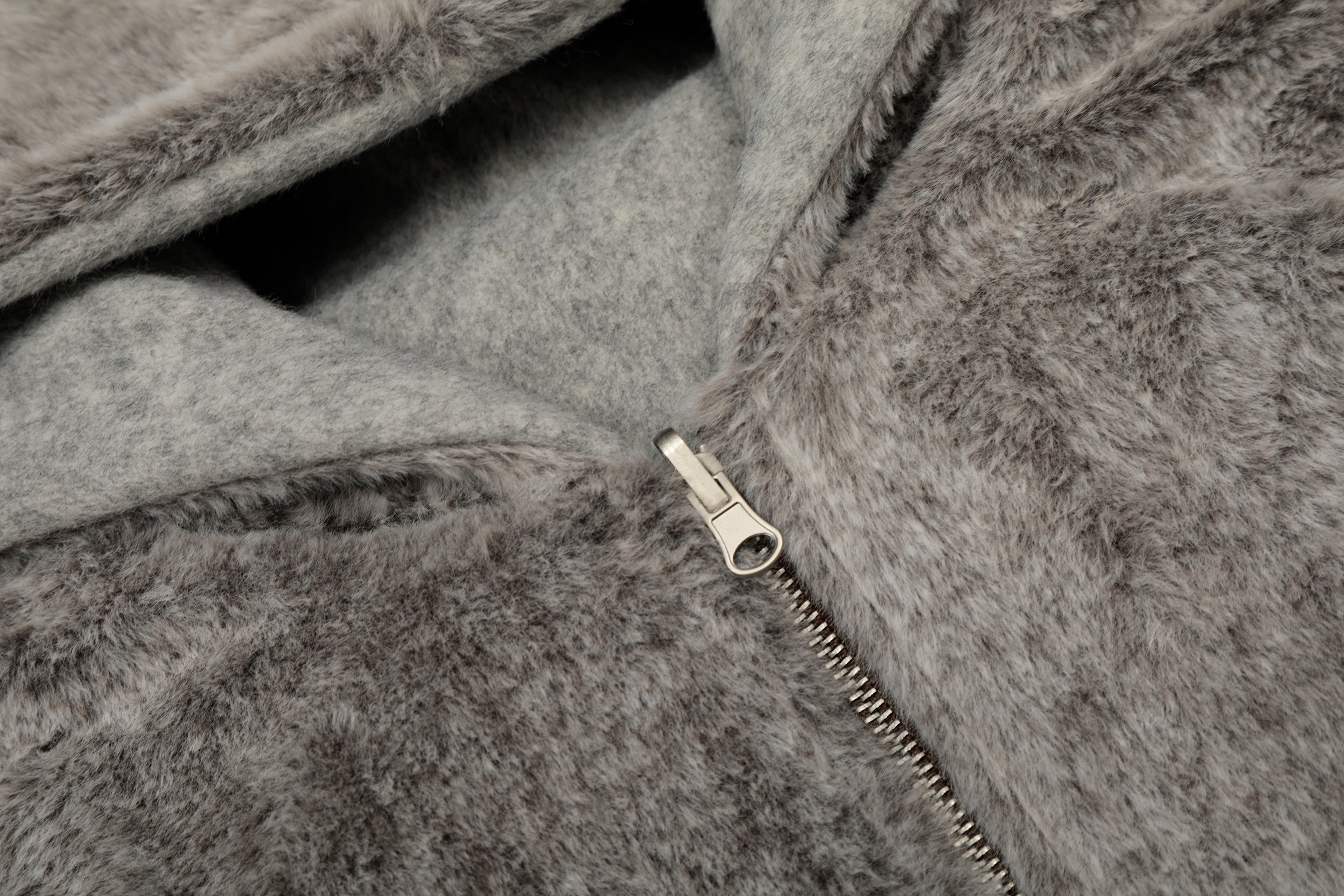 Wool Blend Fleece Hooded Bomber Jacket | Omirad
