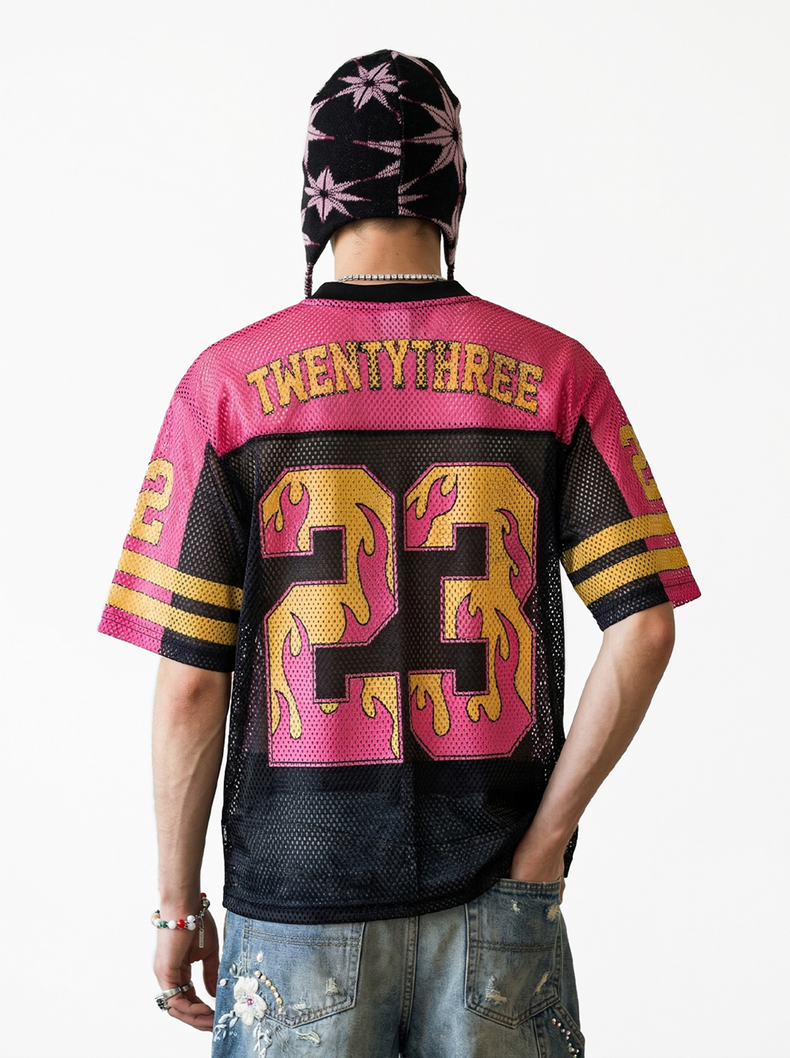 Omirad Flame 23 Mesh Jersey T-Shirt | Streetwear Football Top