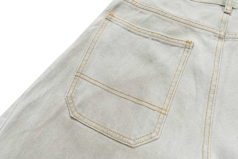 Omirad Distressed Painter-Wash Wide-Leg Jeans | 100% Cotton