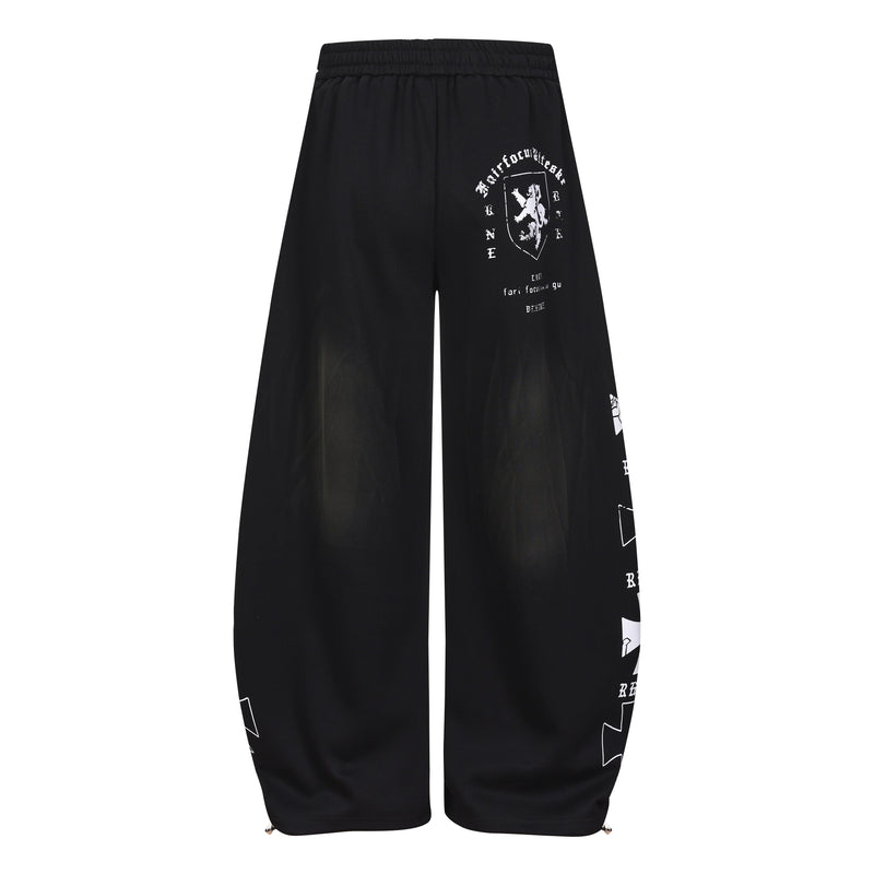 Omirad Gothic Script Wide-Leg Sweatpants | Streetwear