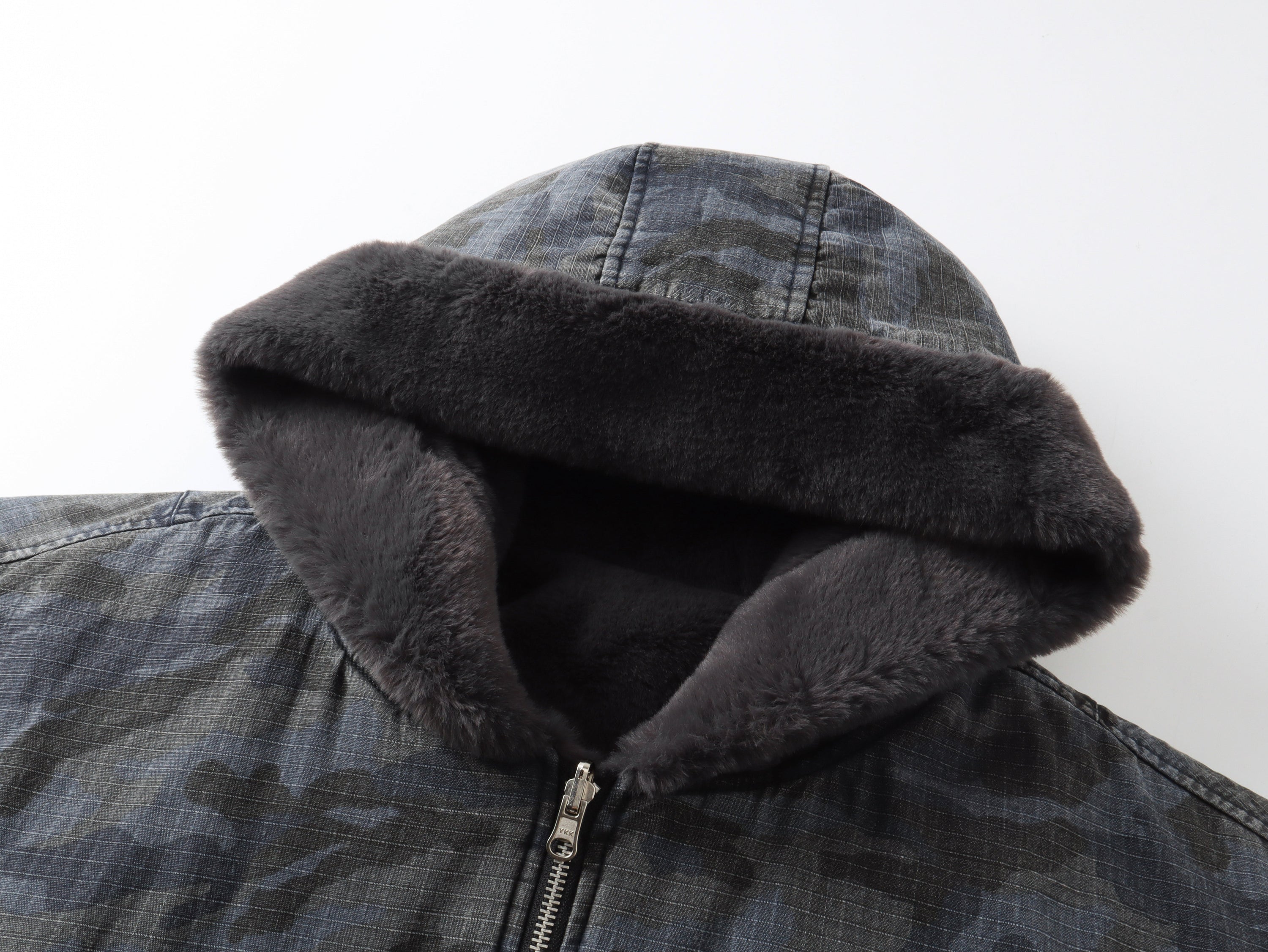Reversible Camo Hooded Bomber Jacket | Two-Way Style
