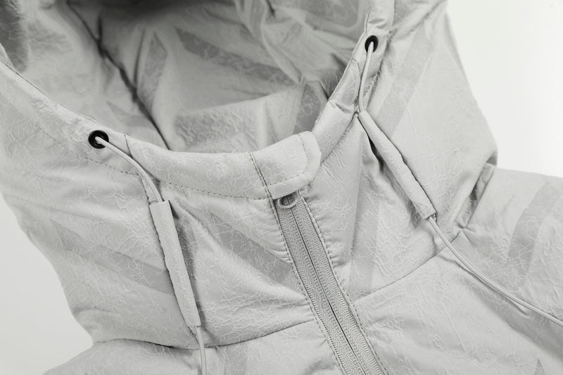 Quilted Hooded Puffer Jacket | Diamond Stitch Winter Coat