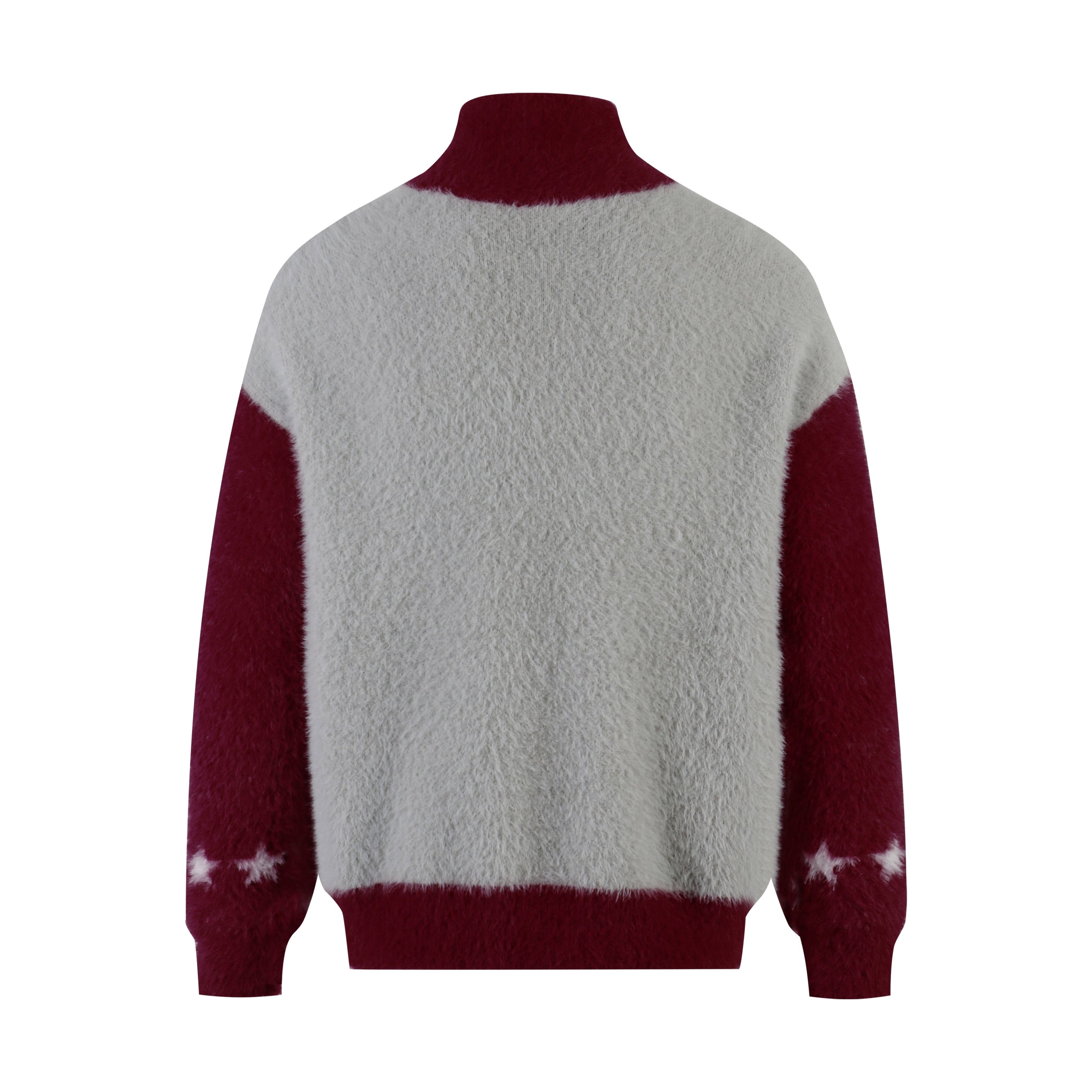Flag Pattern Fuzzy Half-Zip Sweater | Americana Streetwear