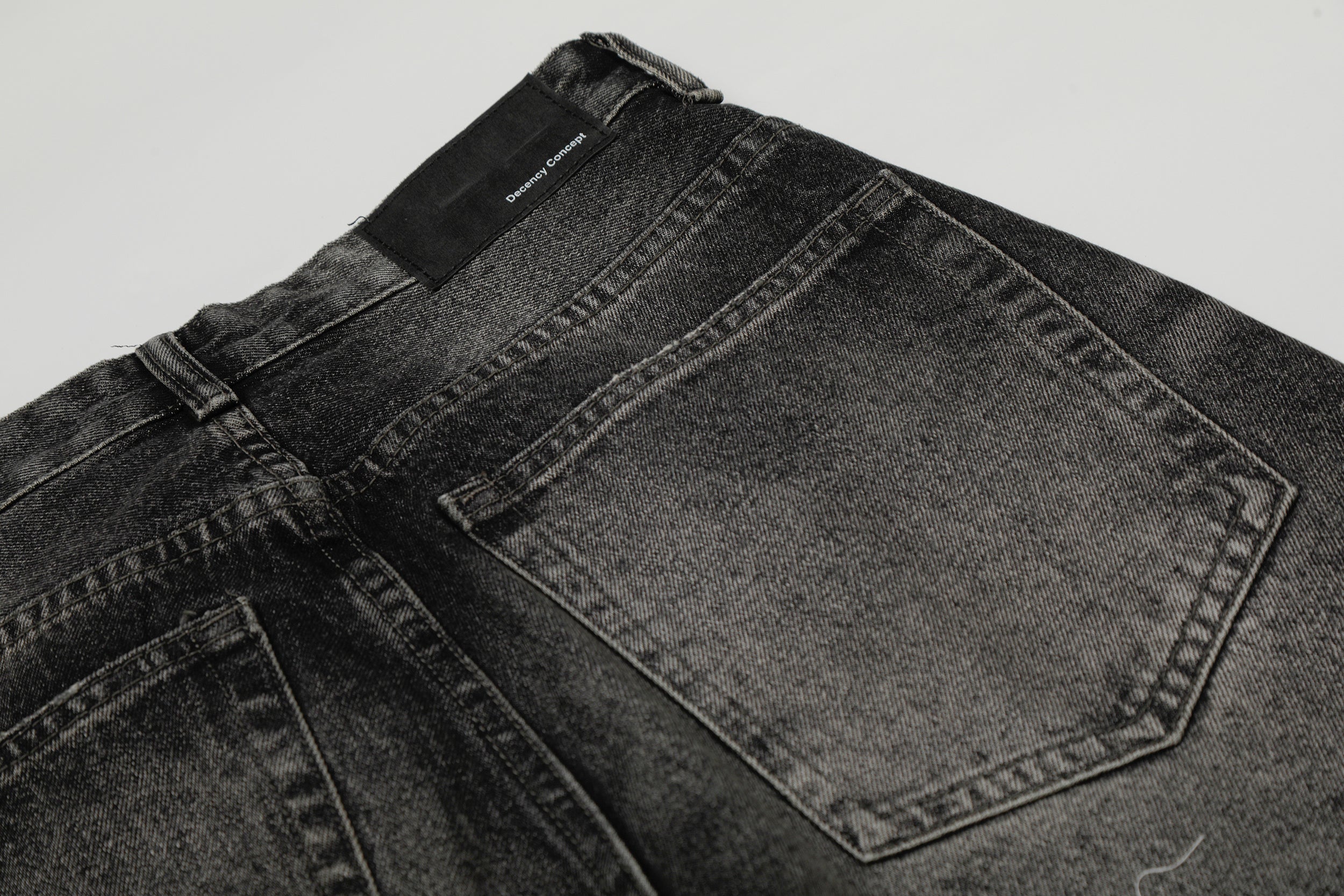 Omirad Washed Distressed Wide-Leg Denim Pants | Heavyweight Cotton
