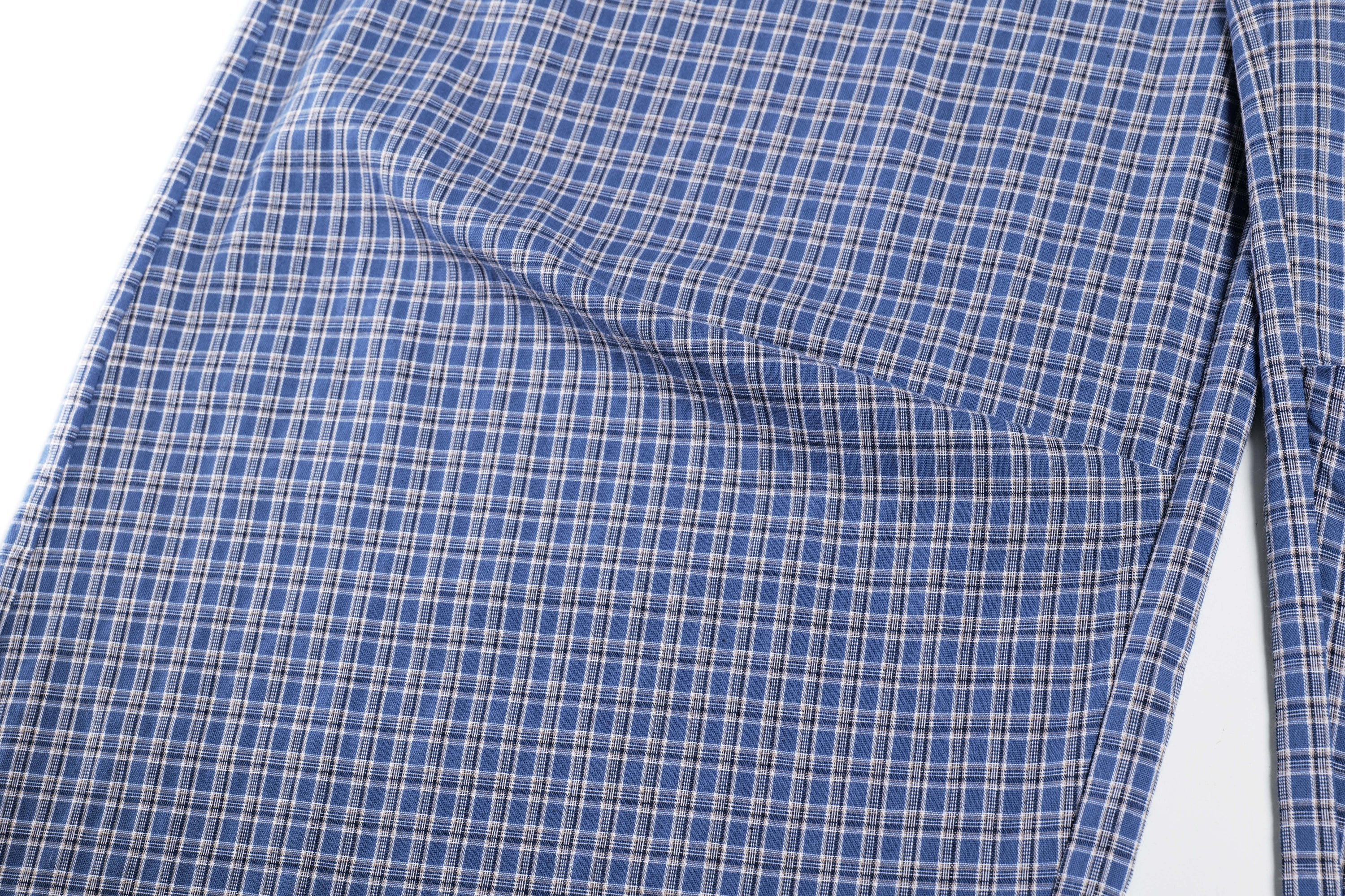Check Pattern Relaxed Wide-Leg Cotton Pants | SEAKOFF