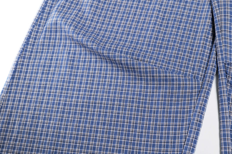 Check Pattern Relaxed Wide-Leg Cotton Pants | SEAKOFF