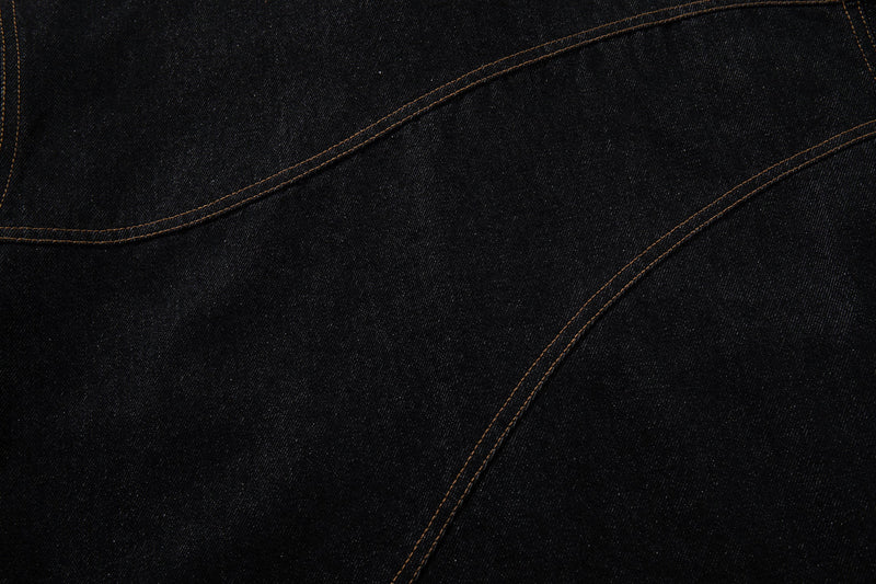 Omirad Curved Seam Denim Jacket | Dark Indigo Cotton
