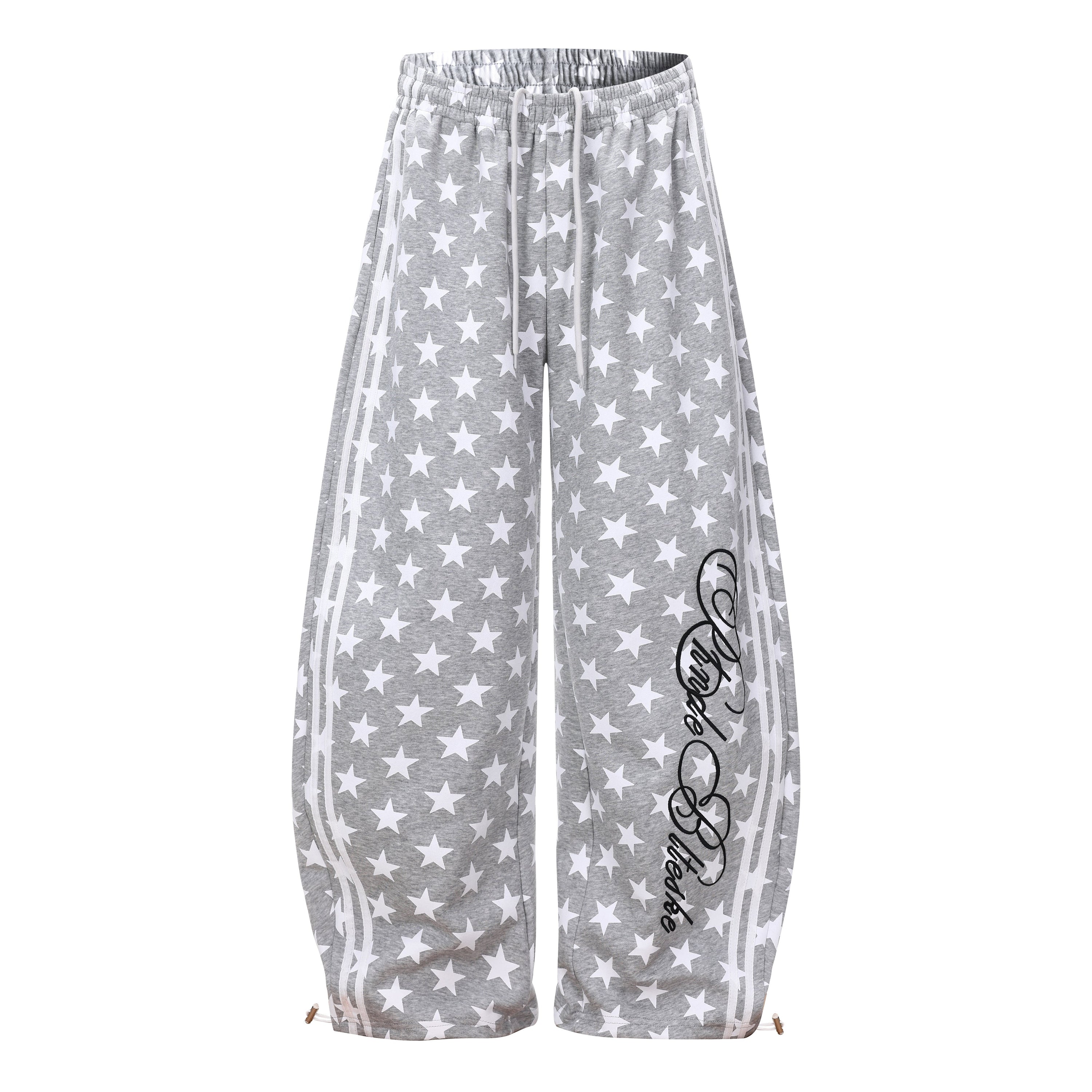 Omirad Star Print Wide-Leg Sweatpants | Y2K Streetwear