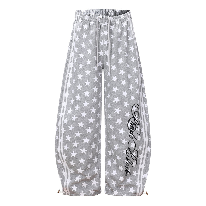 Omirad Star Print Wide-Leg Sweatpants | Y2K Streetwear
