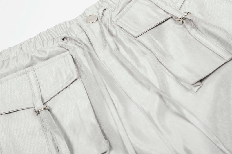 Omirad Glossy Utility Cargo Pants | Wide Leg Barrel Fit