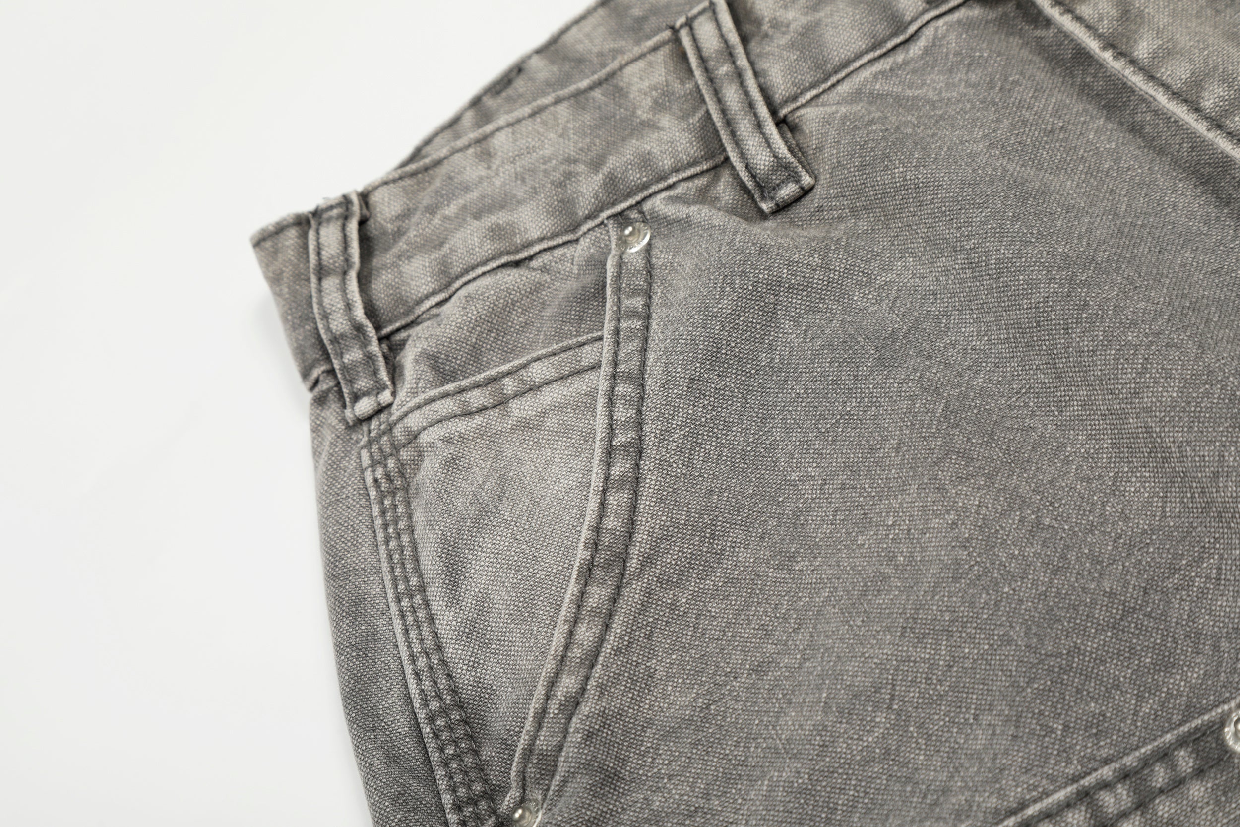Washed Distressed Utility Carpenter Jeans | Wide Leg
