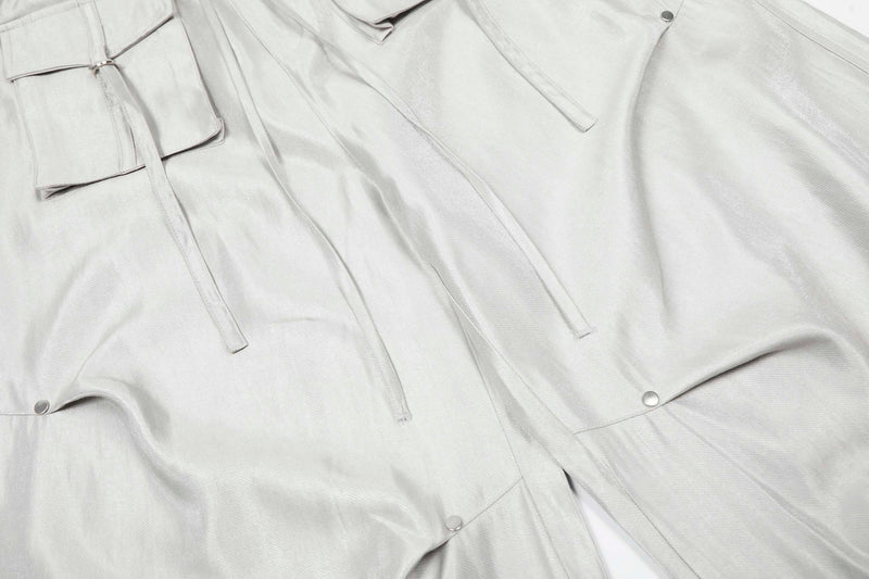 Omirad Glossy Utility Cargo Pants | Wide Leg Barrel Fit