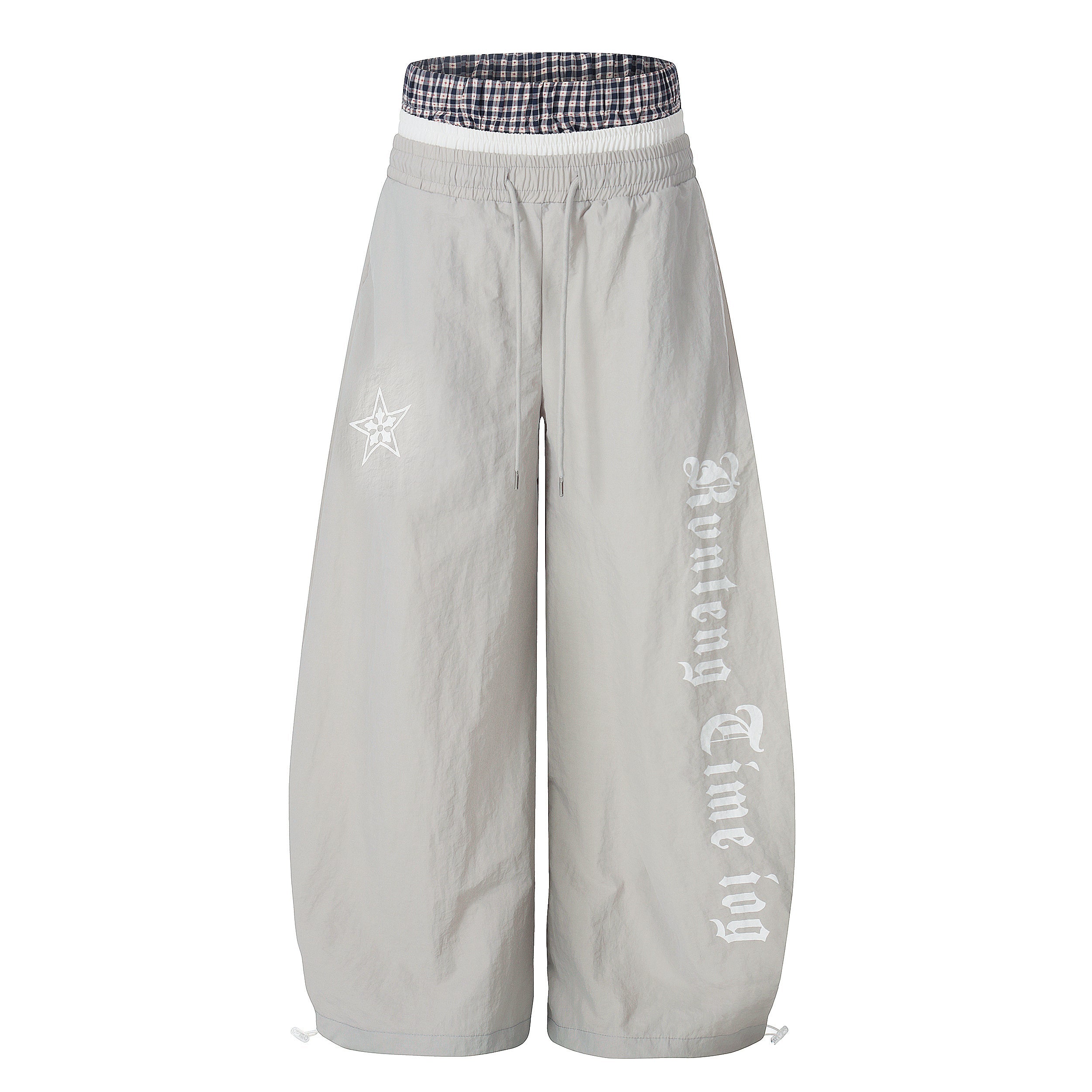 Script Logo Wide-Leg Nylon Pants | Streetwear Joggers
