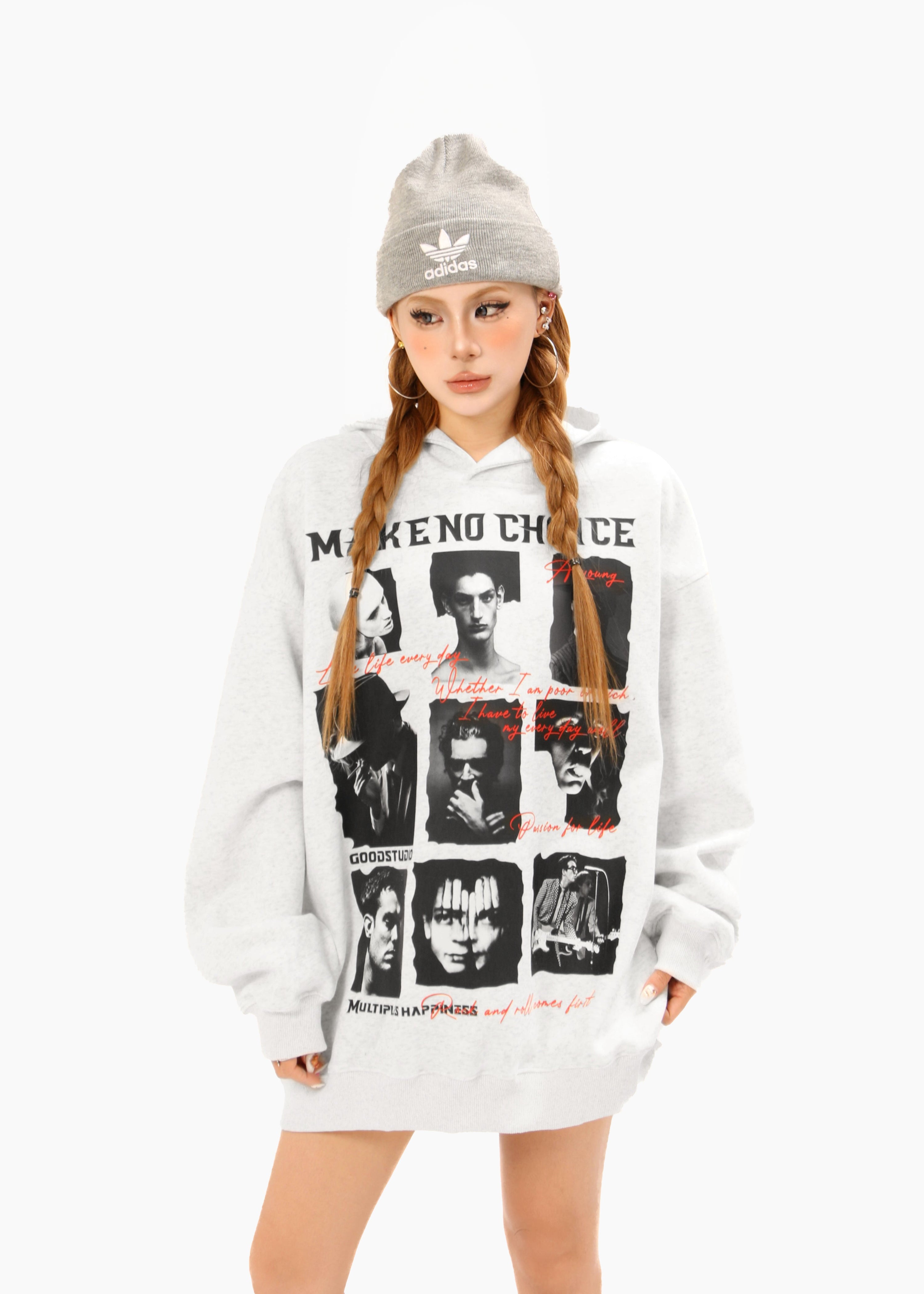 Omirad Make No Choice Dark Collage Graphic Hoodie | SEAKOFF