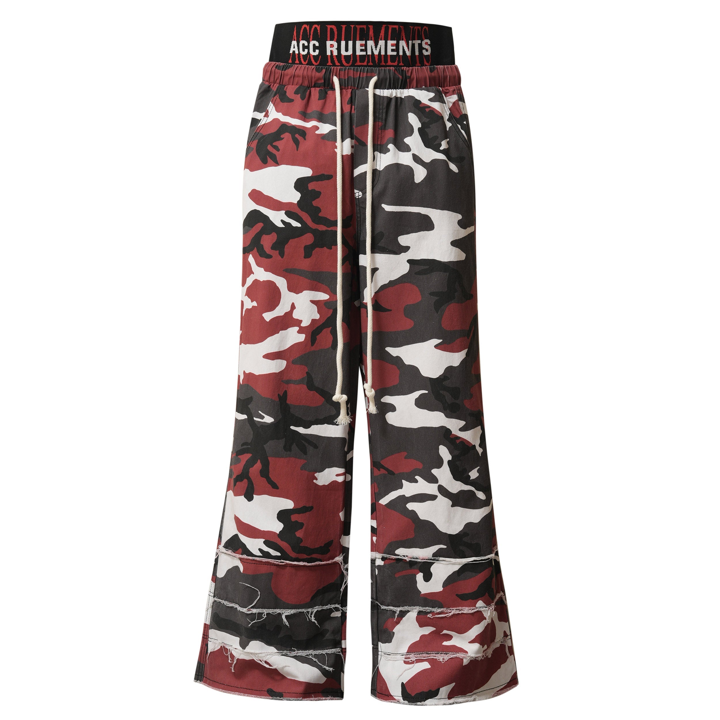 Distressed Wide-Leg Camo Sweatpants | ACC Ruements