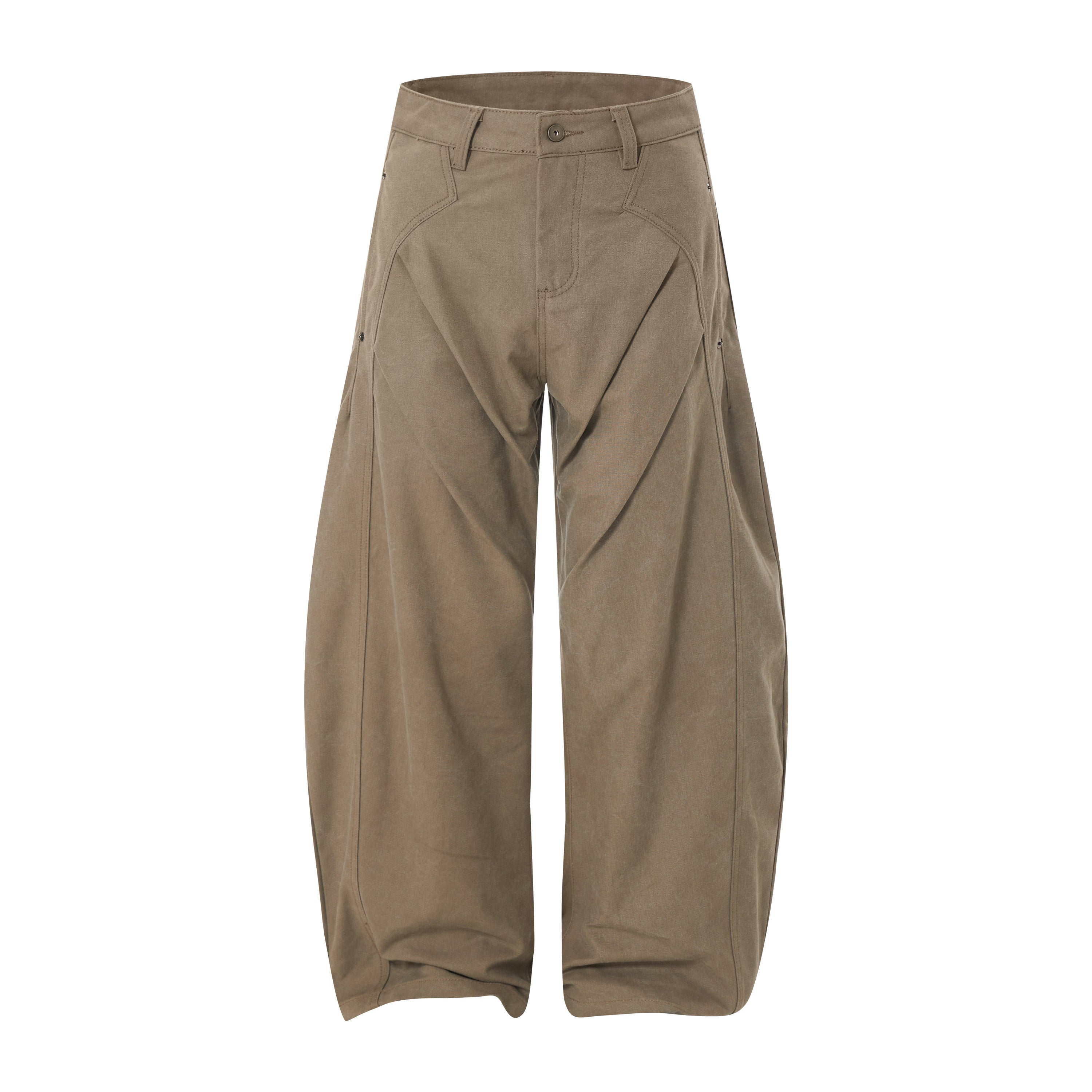 3D Curved Panel Wide-Leg Pants | Sculptural Streetwear